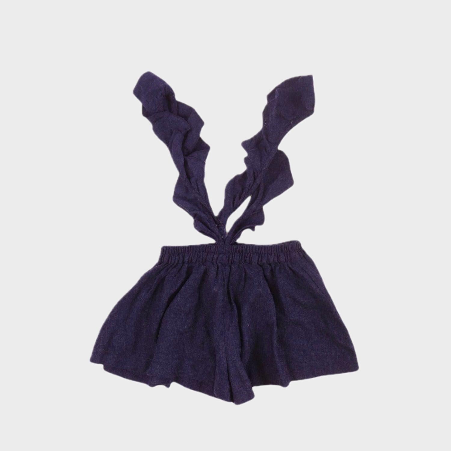 Short à bretelles Bleu -3/4 ans