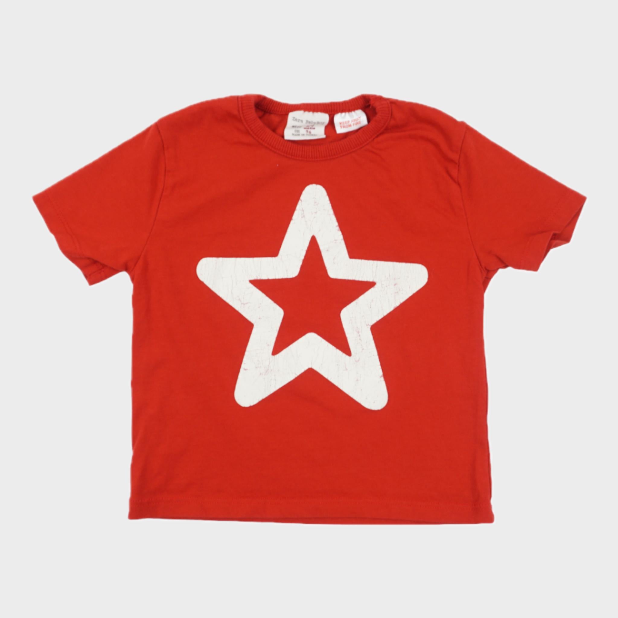 T-shirt Rouge - 6/9 mois