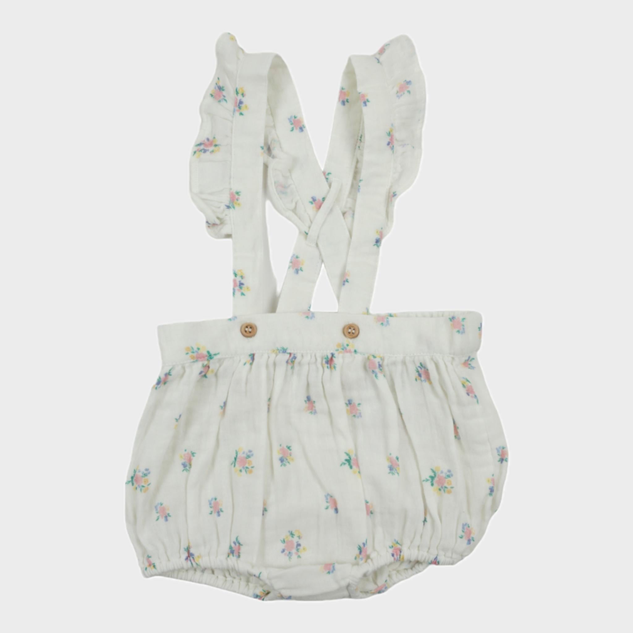 Bloomer à bretelles Ecru - 3 mois