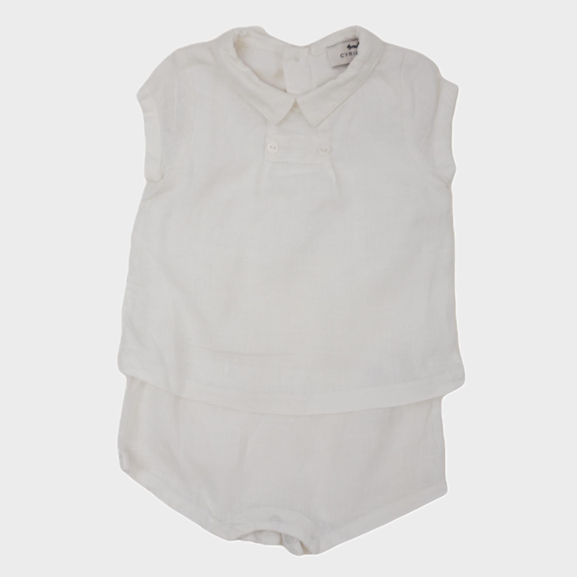 Combishort Blanc - 3 mois