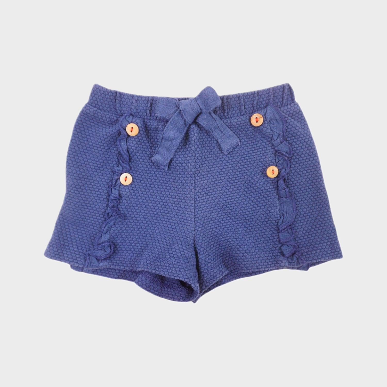 Short bleu - 6/9 mois