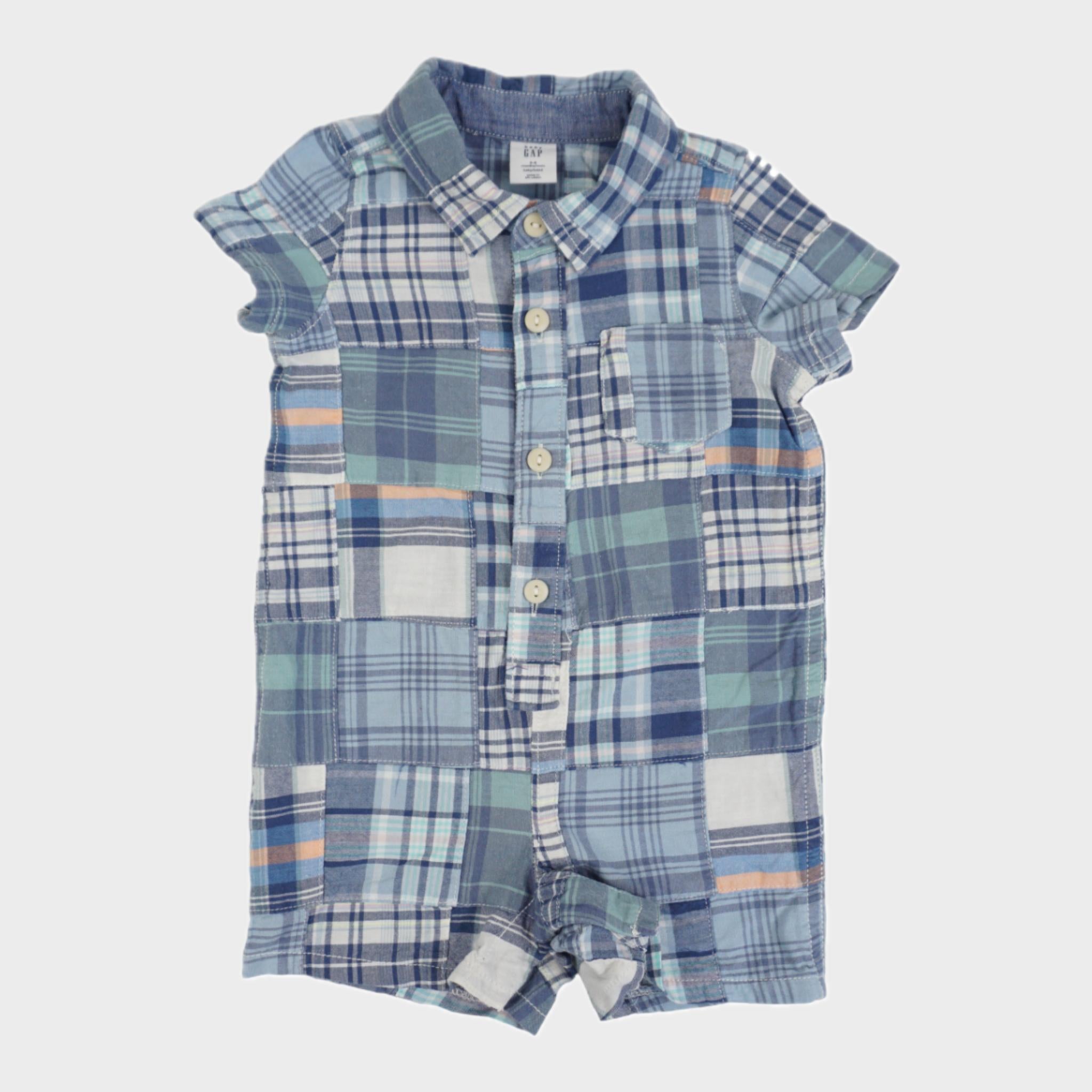 Combishort Bleu - 3/6 mois