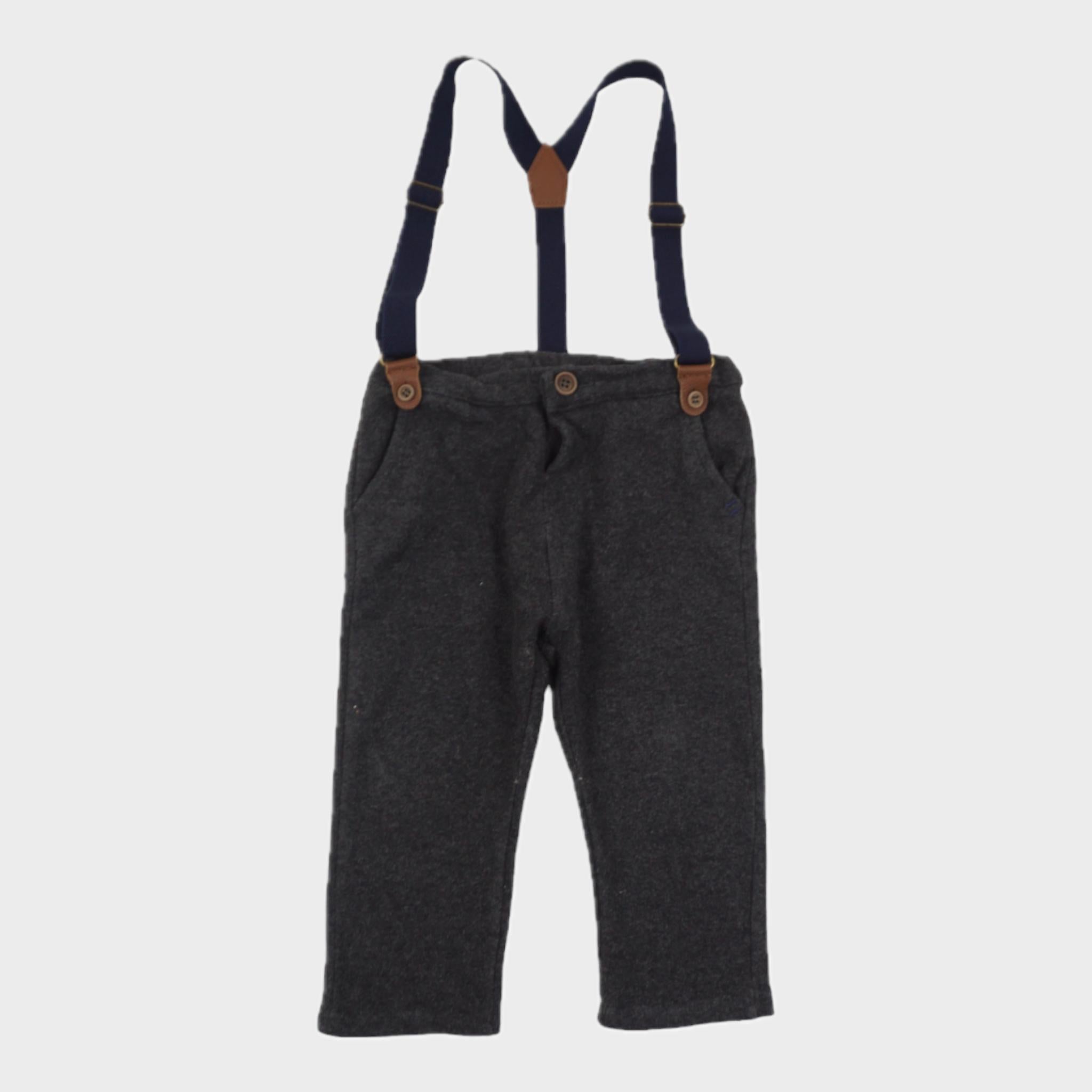 Pantalon à bretelles Gris - 12/18 mois