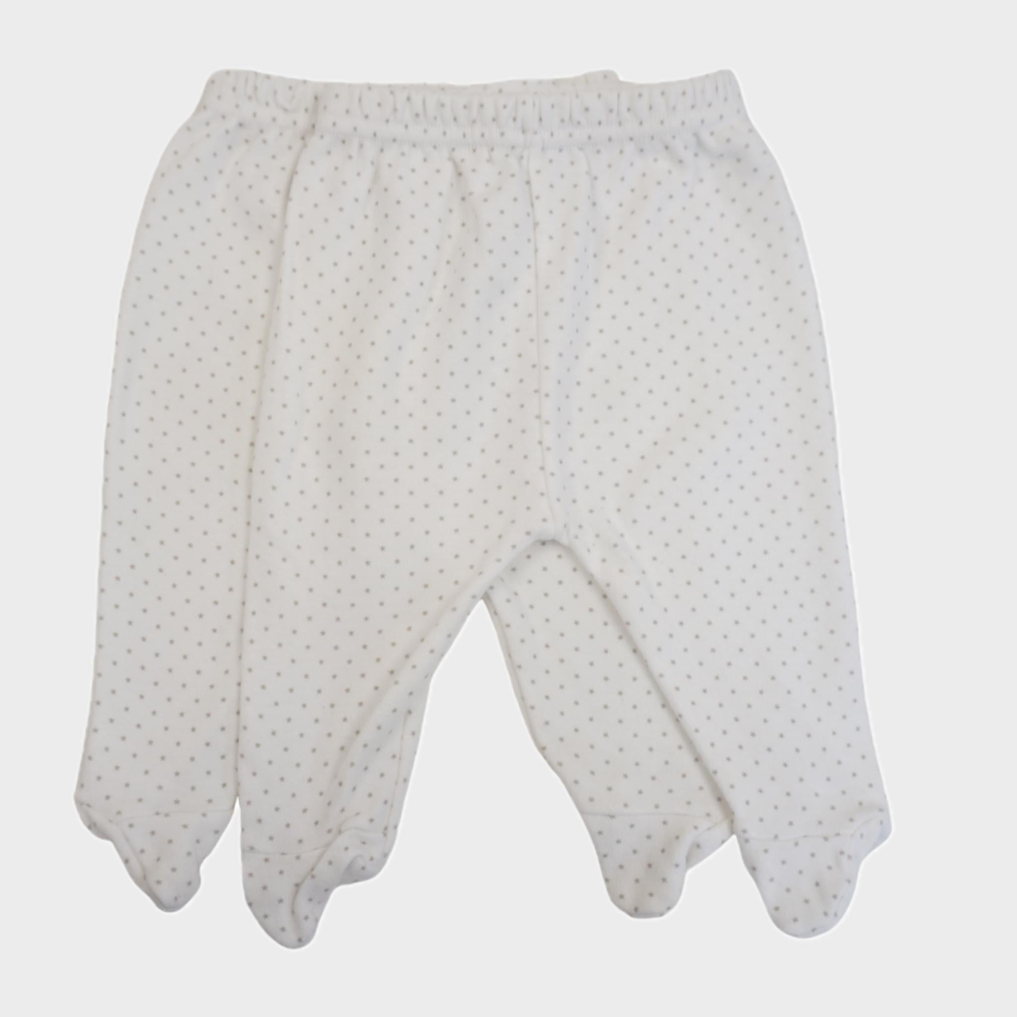 Lot de 2 leggings Blanc - 0 mois