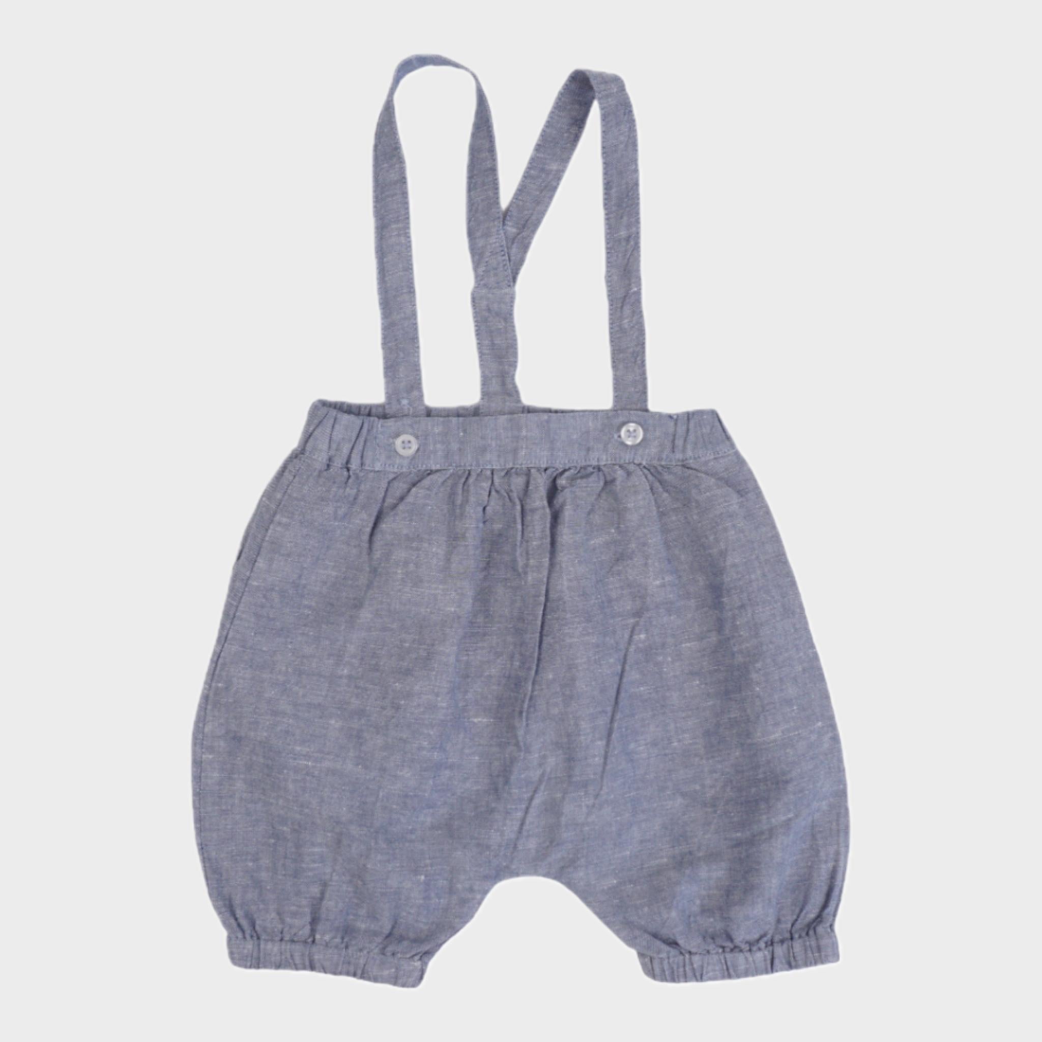 Bloomer à bretelles Bleu - 9 mois