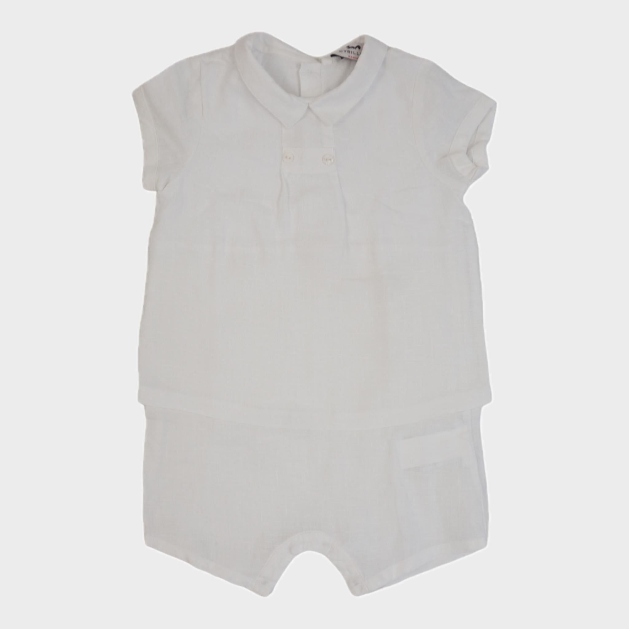 Combishort Blanc - 12 mois