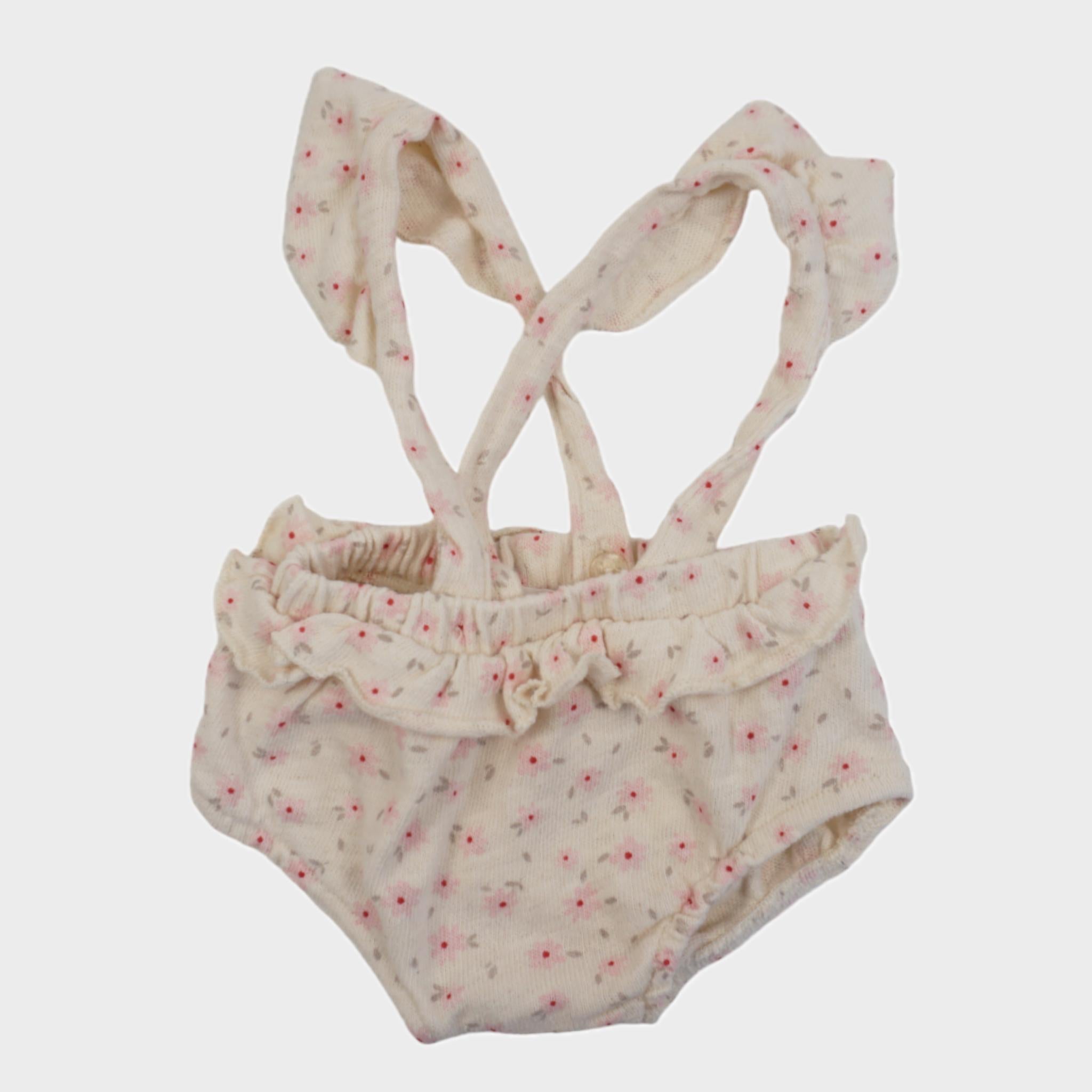 Bloomer à bretelles Ecru - 1/3 mois