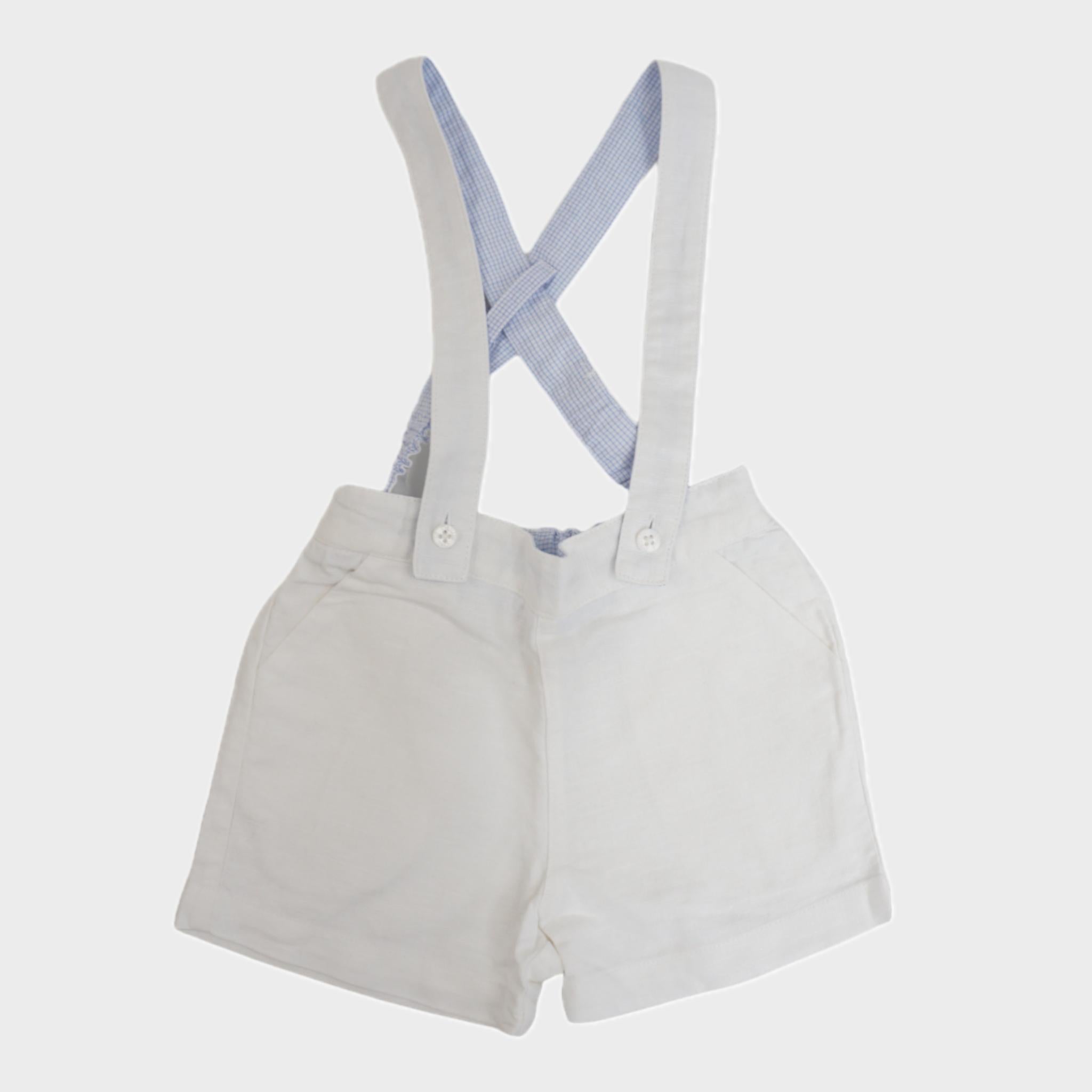Short à bretelles Blanc - 12 mois
