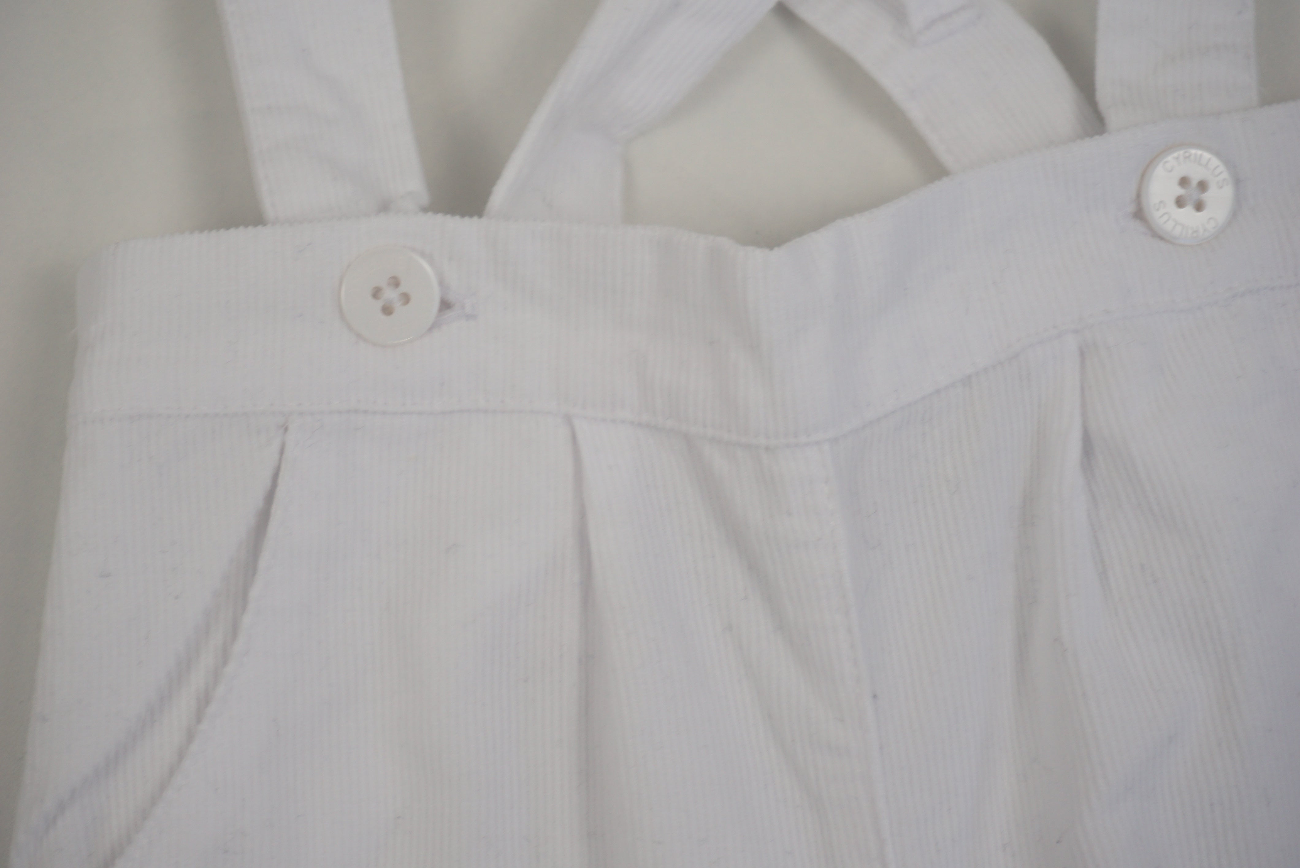 Pantalon à bretelles Blanc - 12 mois
