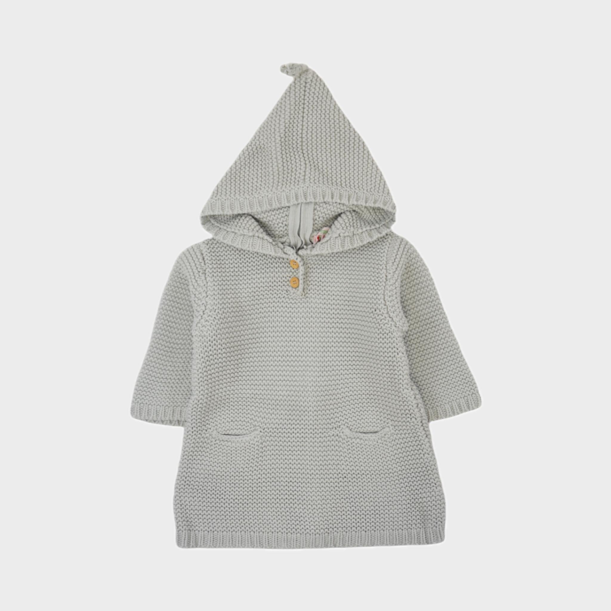 Burnou Bleu gris - 6 mois