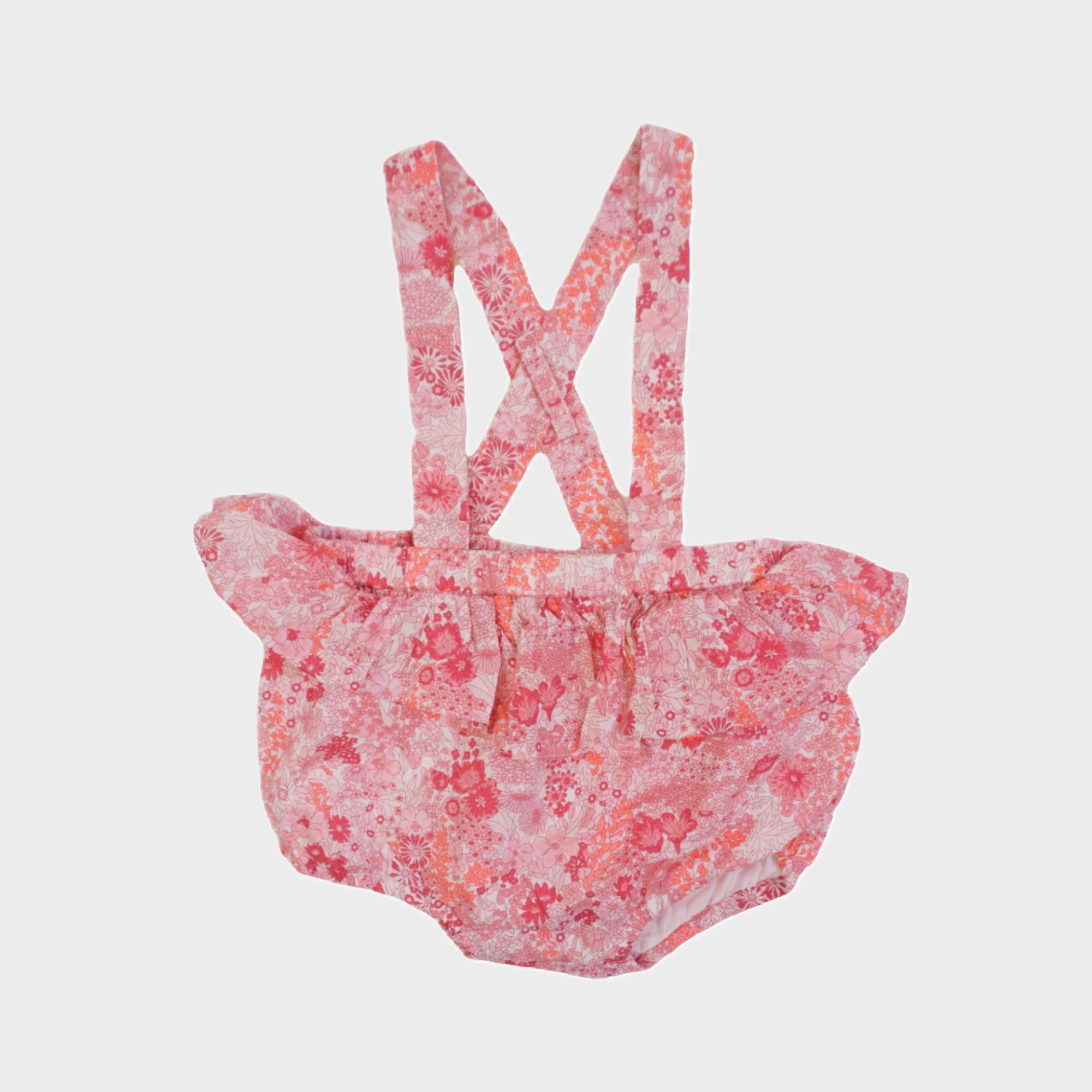 Bloomer à bretelles Rose - 12 mois