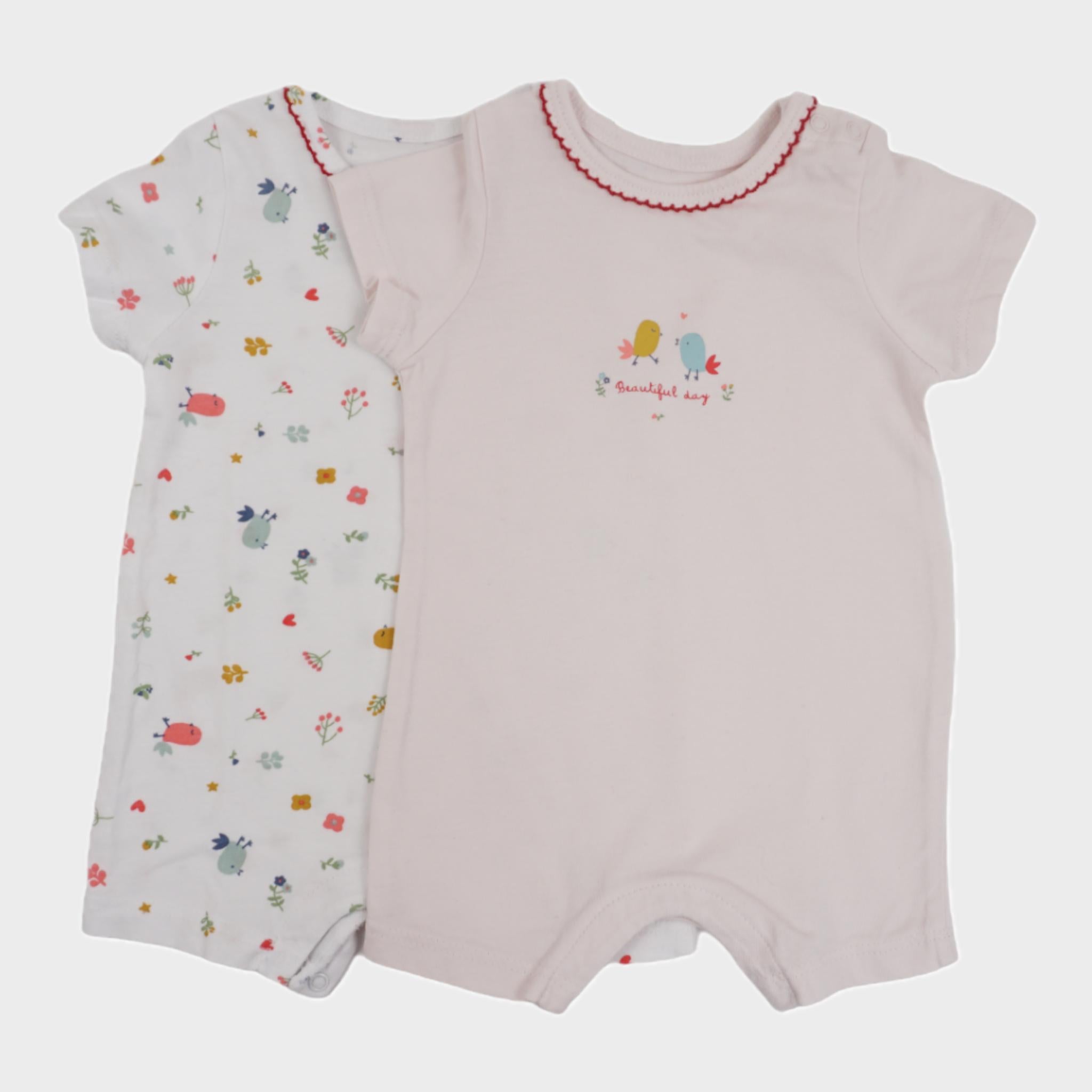 Lot de 2 Combishorts Multicolore - 1 mois