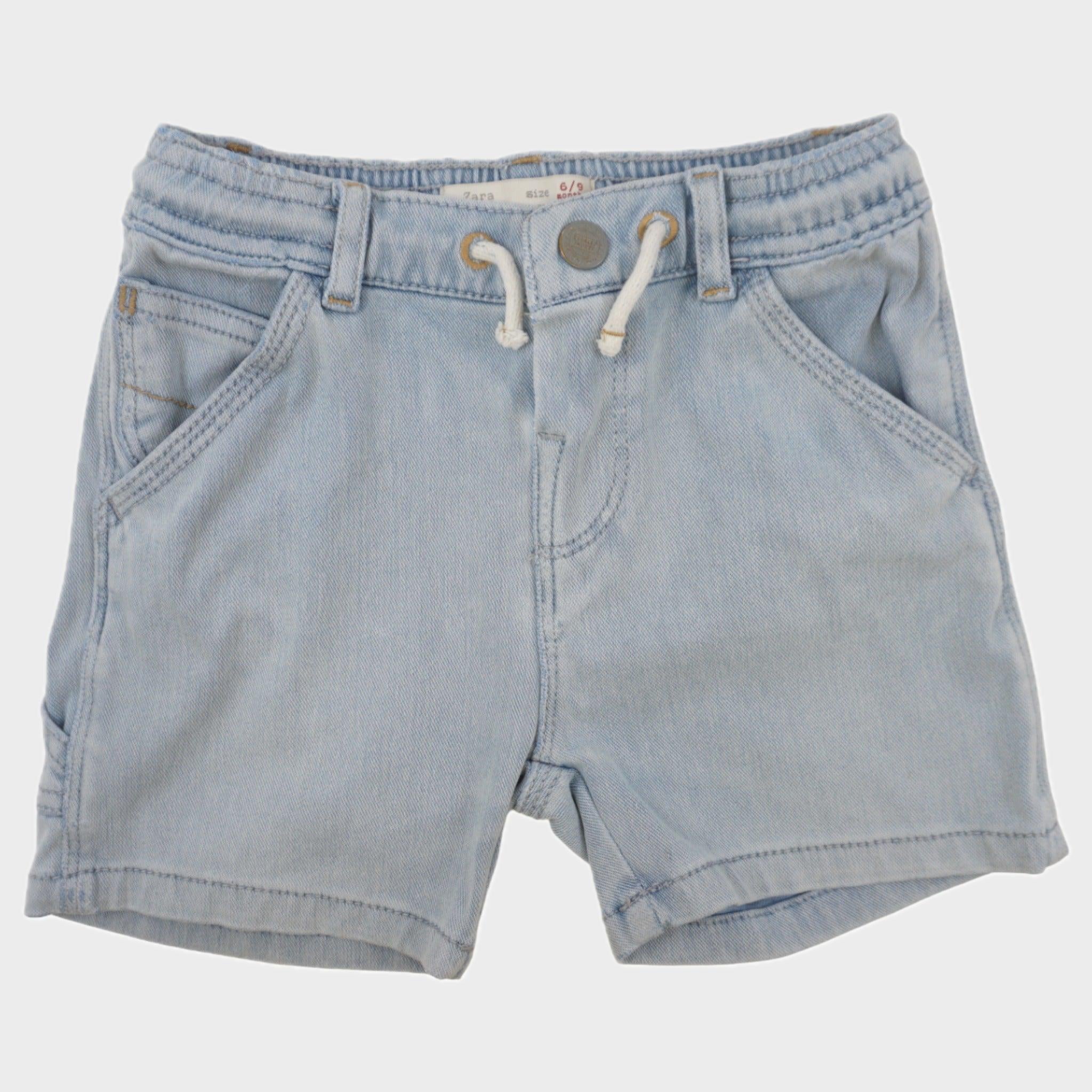 Short Bleu - 6/9 mois