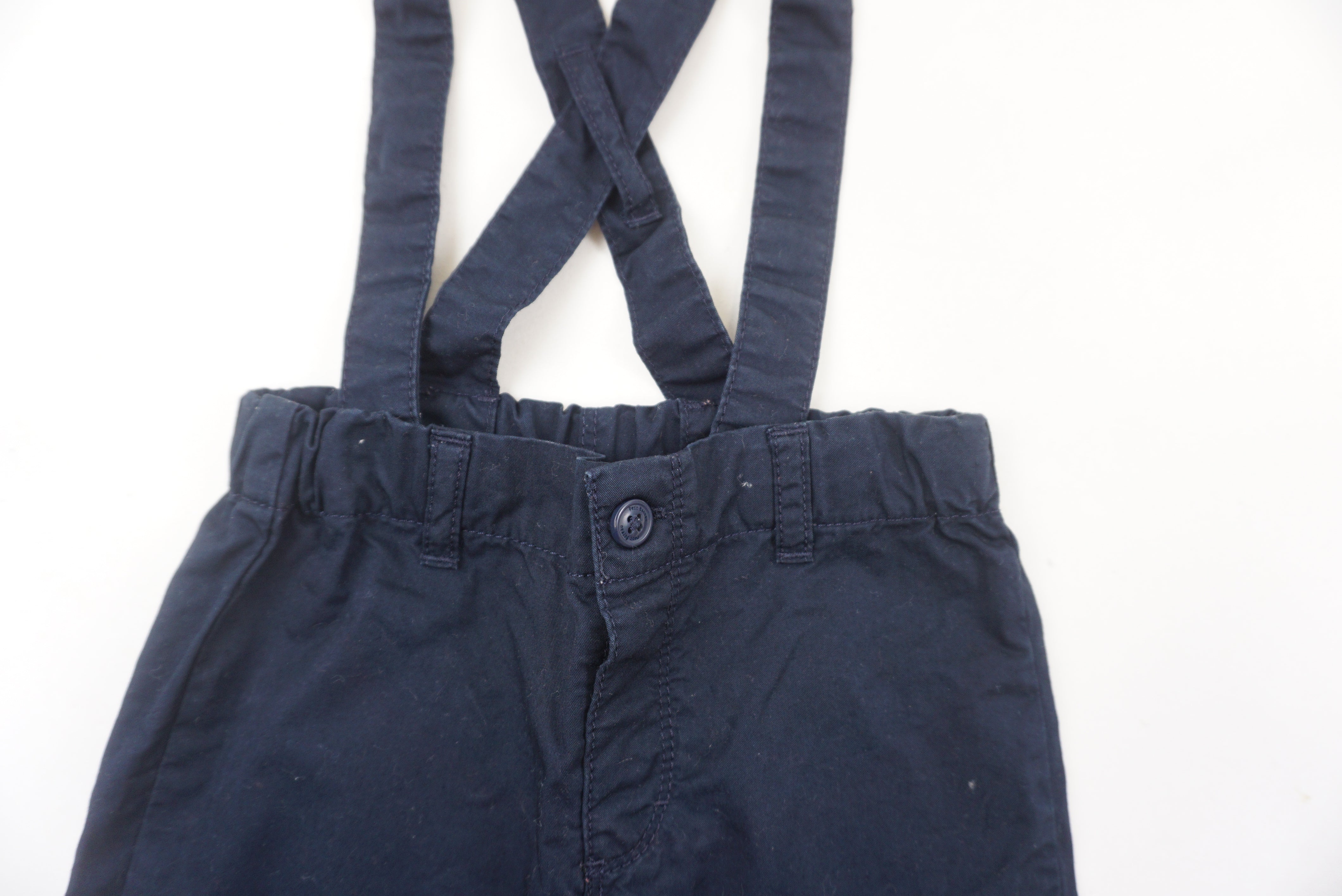 Short à bretelles Bleu - 12 mois