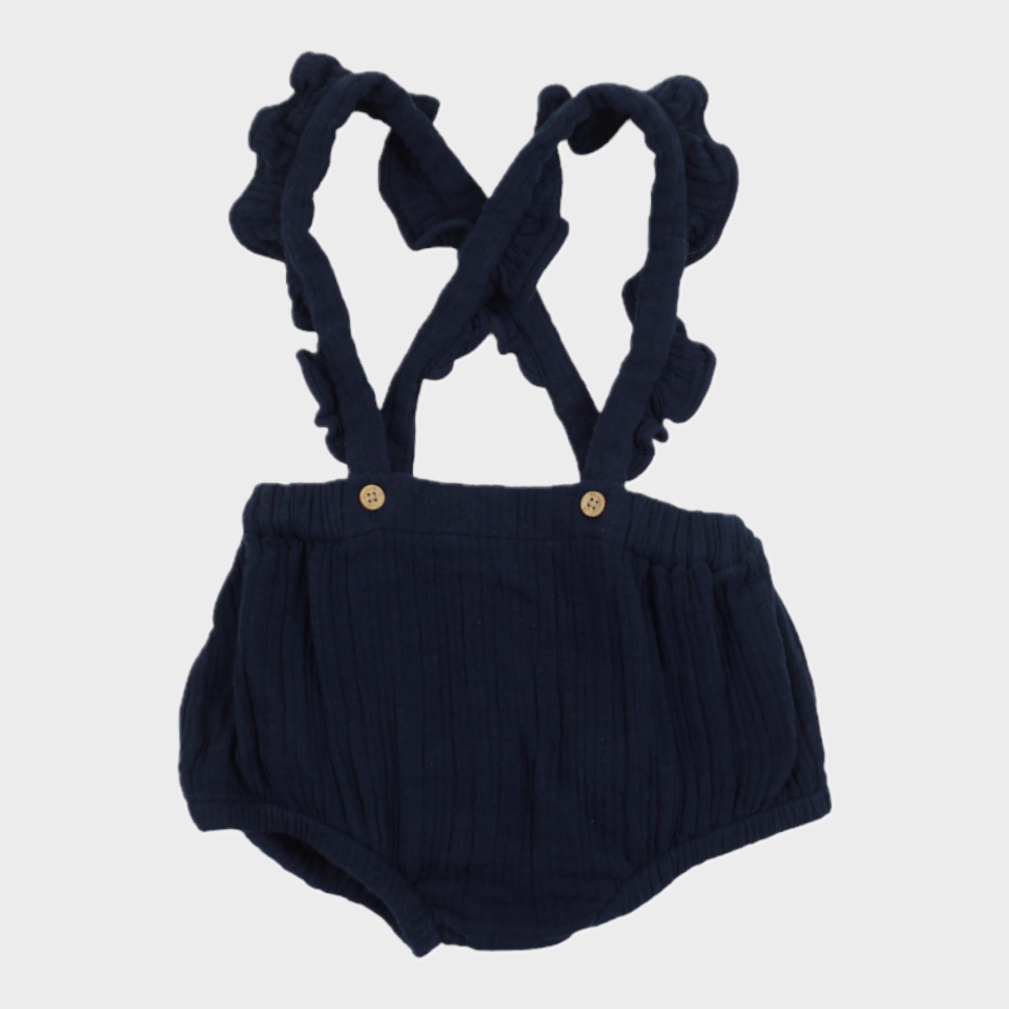 Bloomer à bretelles Bleu - 12 mois