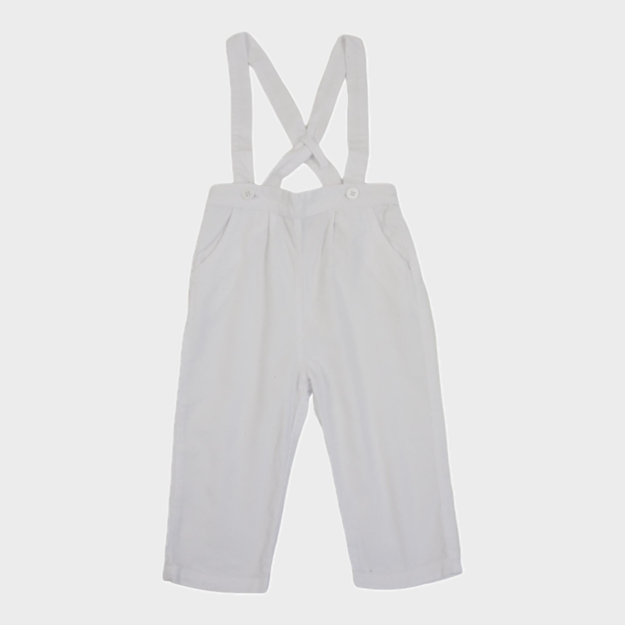 Pantalon à bretelles Blanc - 12 mois