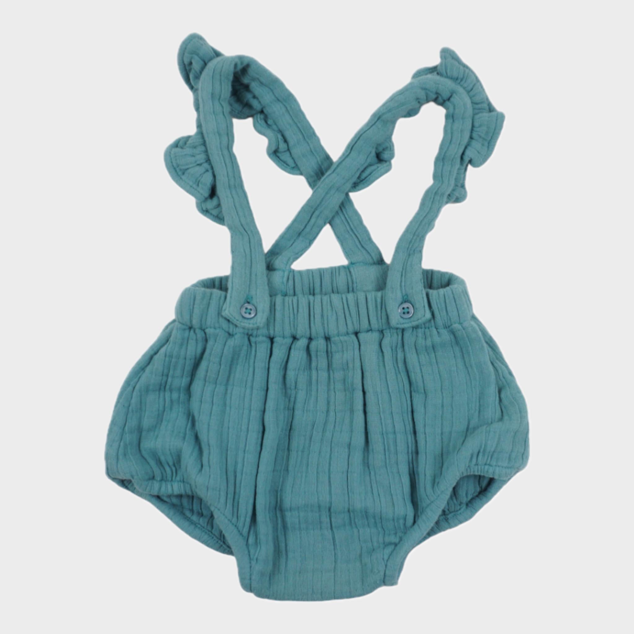 Bloomer à bretelles Bleu - 3 mois