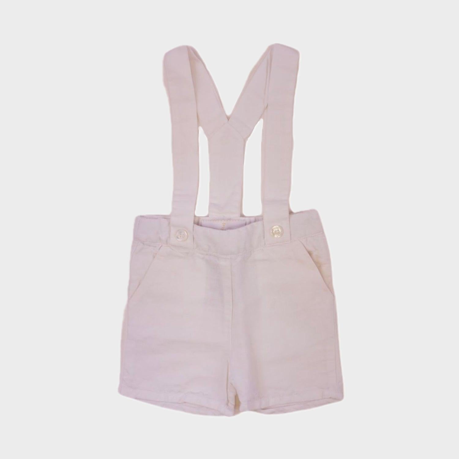 Short à bretelles Blanc - 12 mois