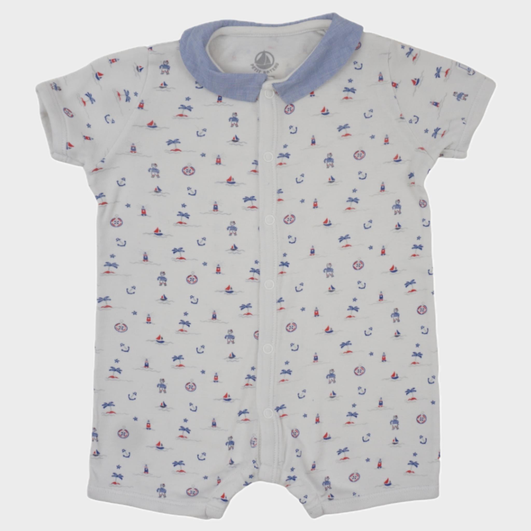 Combishort Blanc - 3 mois