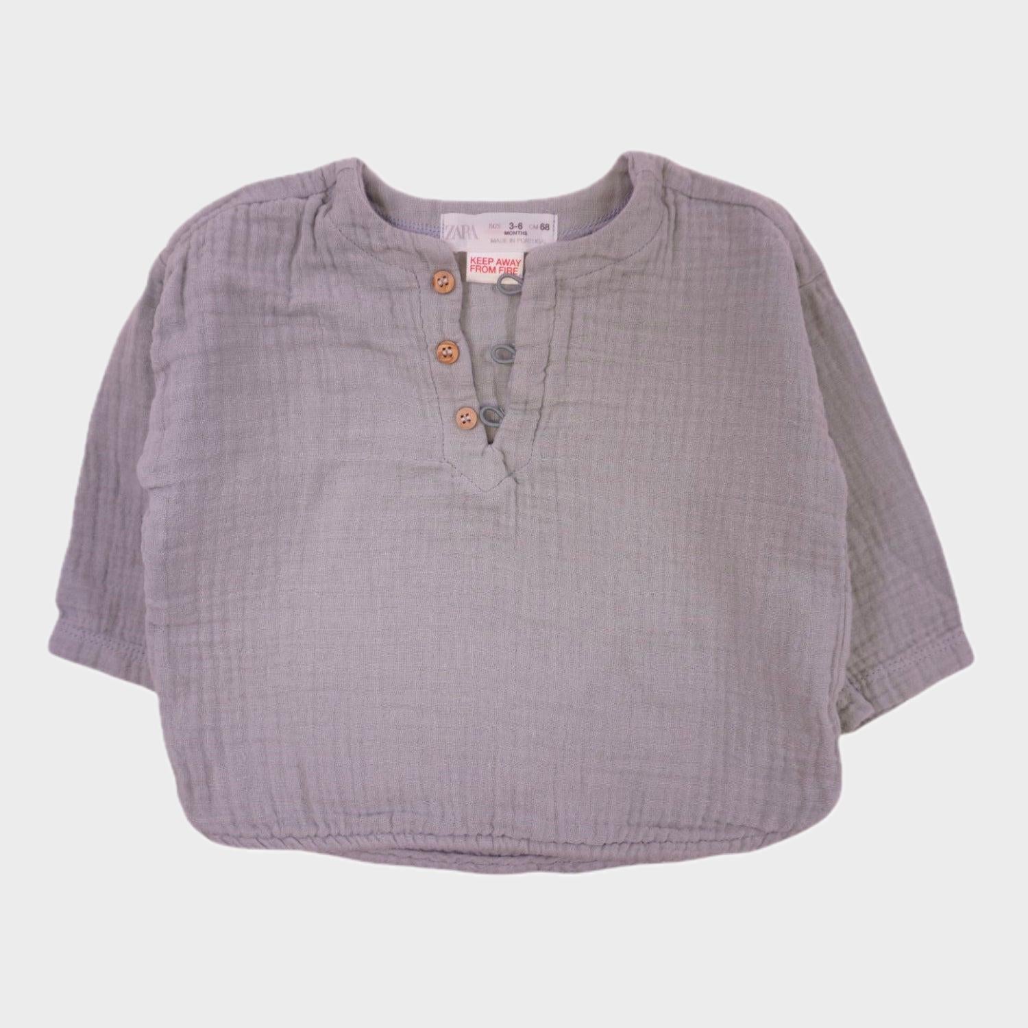 Blouse Bleu - 3/6 mois