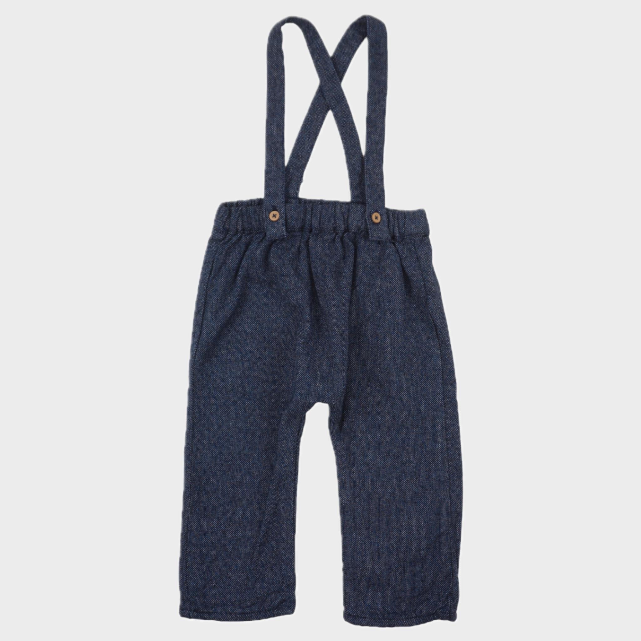 Pantalon à bretelles Bleu - 12 mois