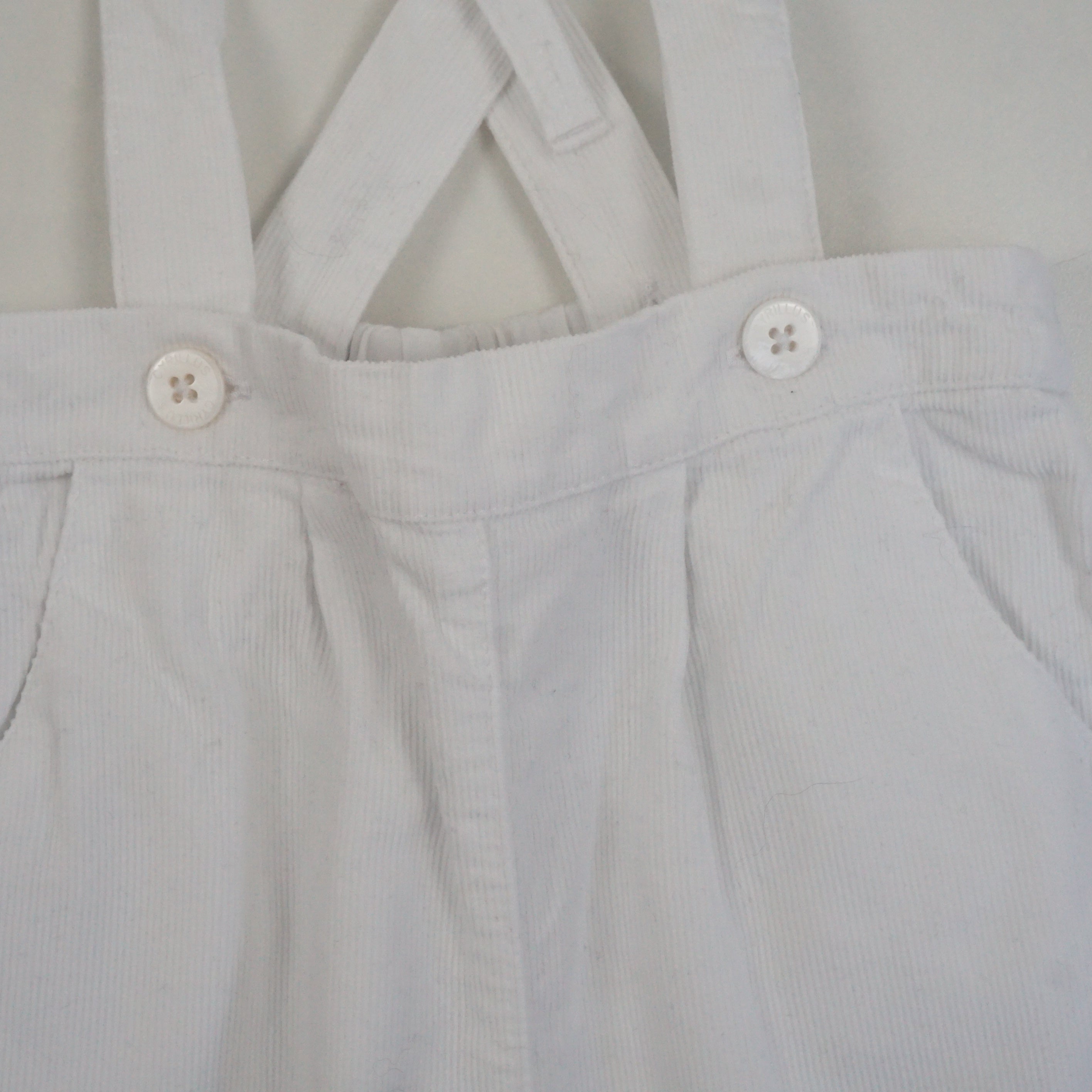Pantalon à bretelles Blanc - 9 mois