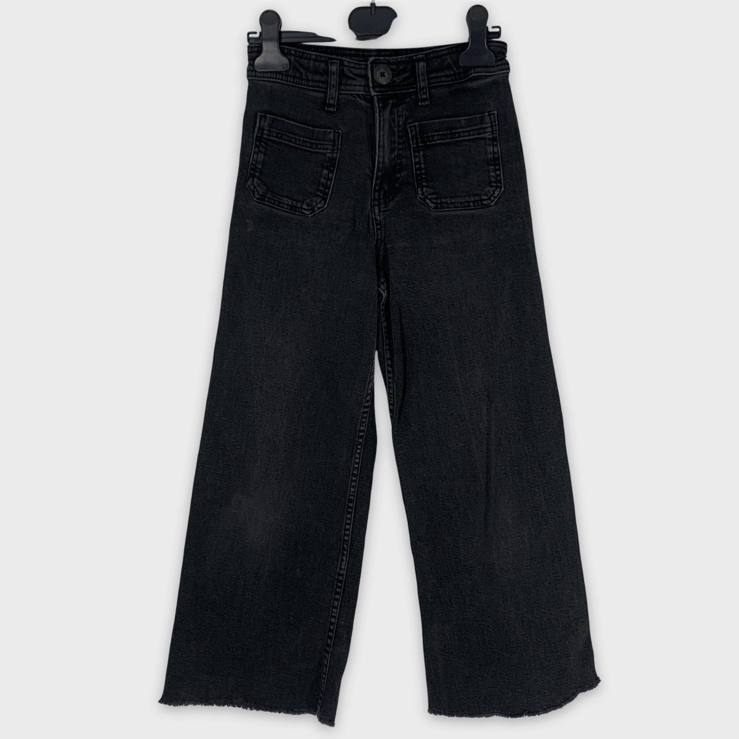 0-Jean ZARA coupe droite noir délavé 👖