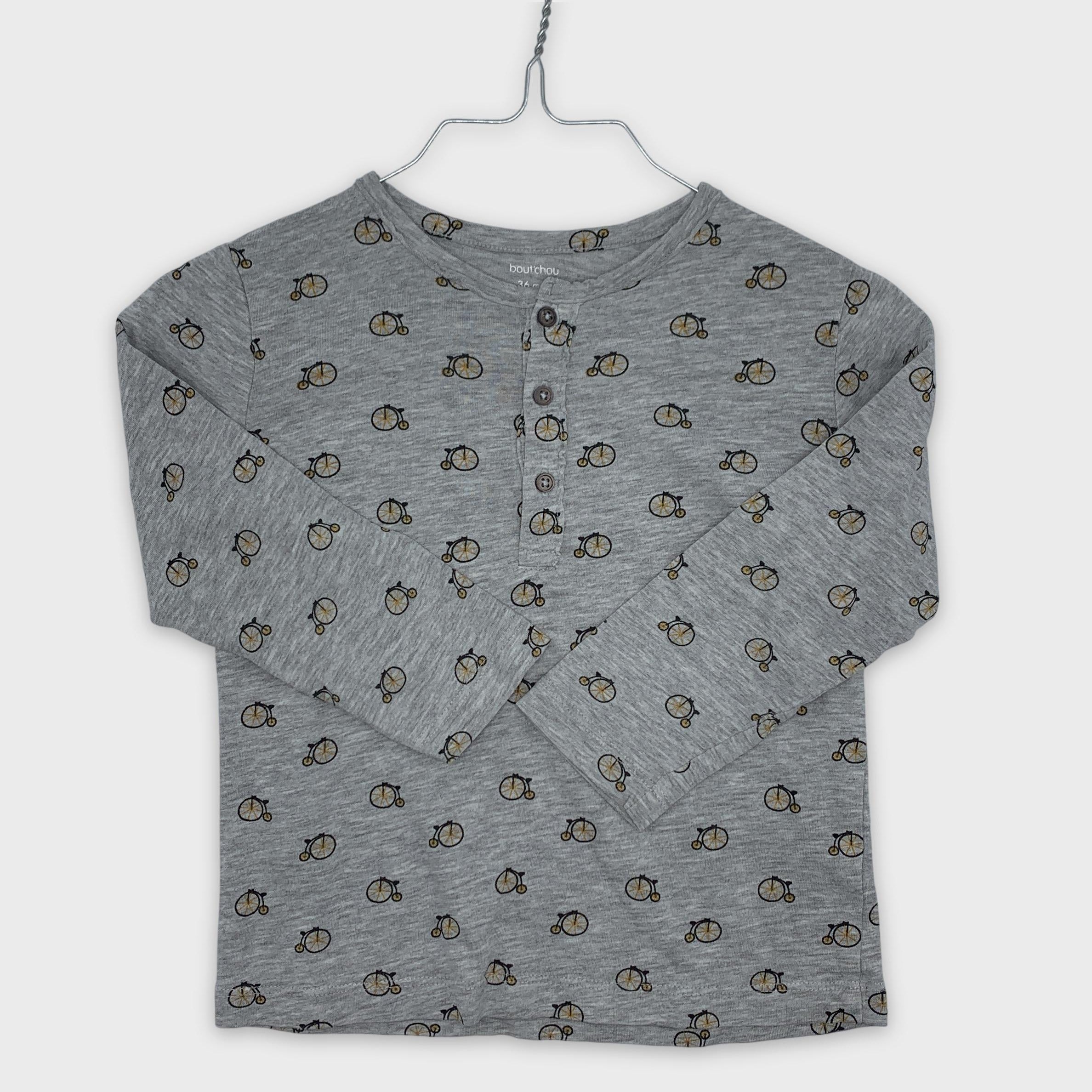 0-T-shirt manches longues Bout'chou, 36 mois, motif vélos 🚲