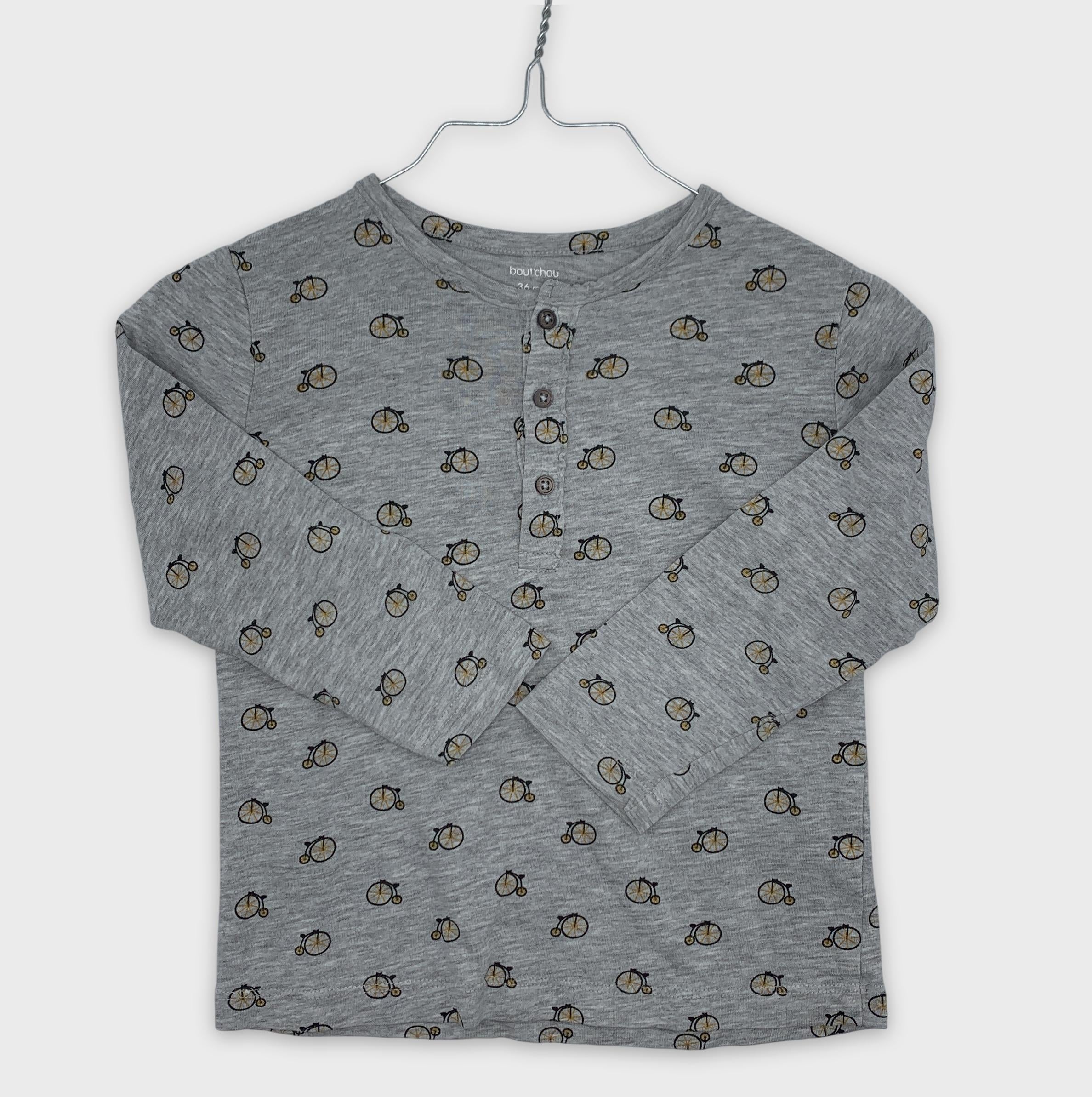 0-T-shirt manches longues Bout'chou, 36 mois, motif vélos 🚲