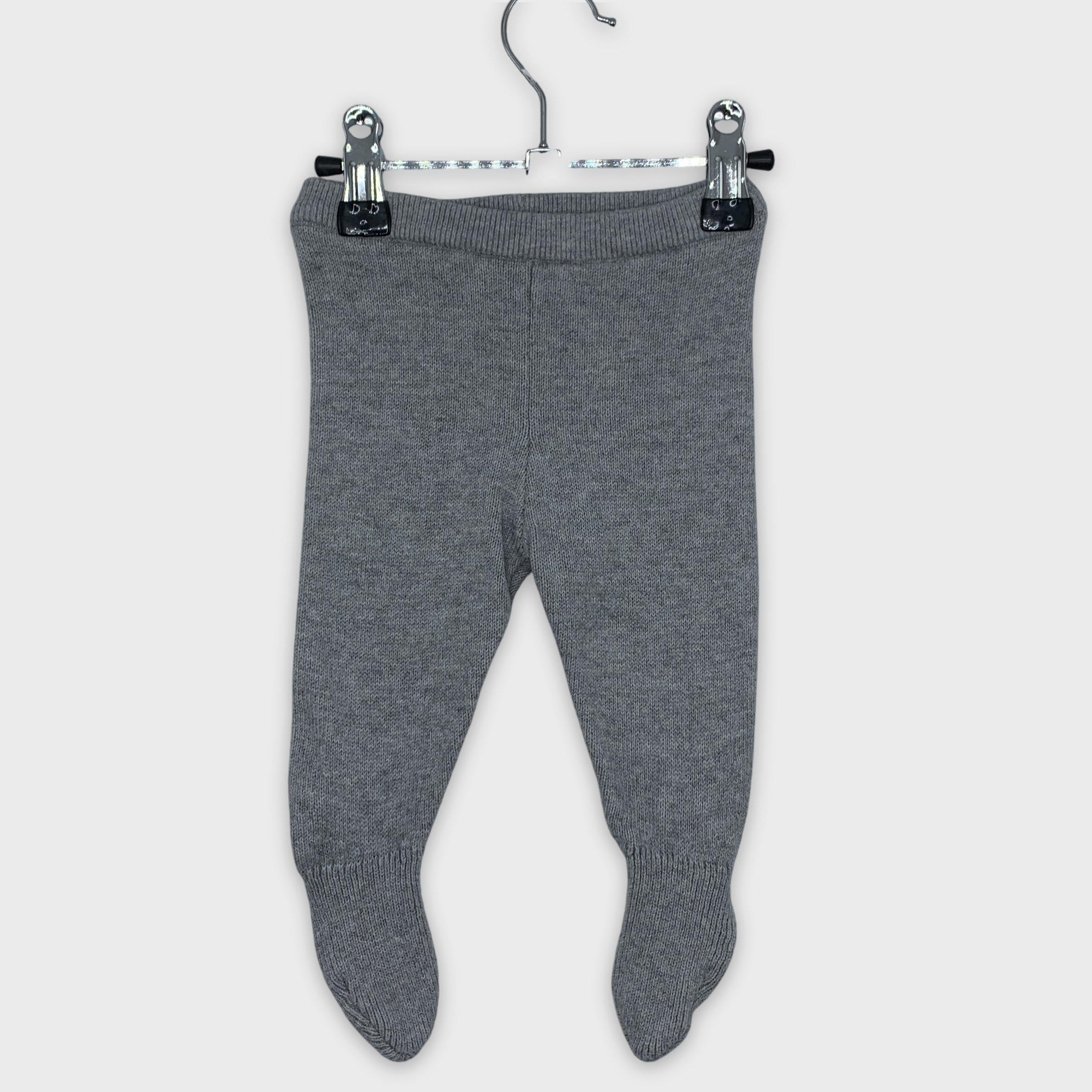 0-Pantalon Jacadi gris en maille pour bébé 👶