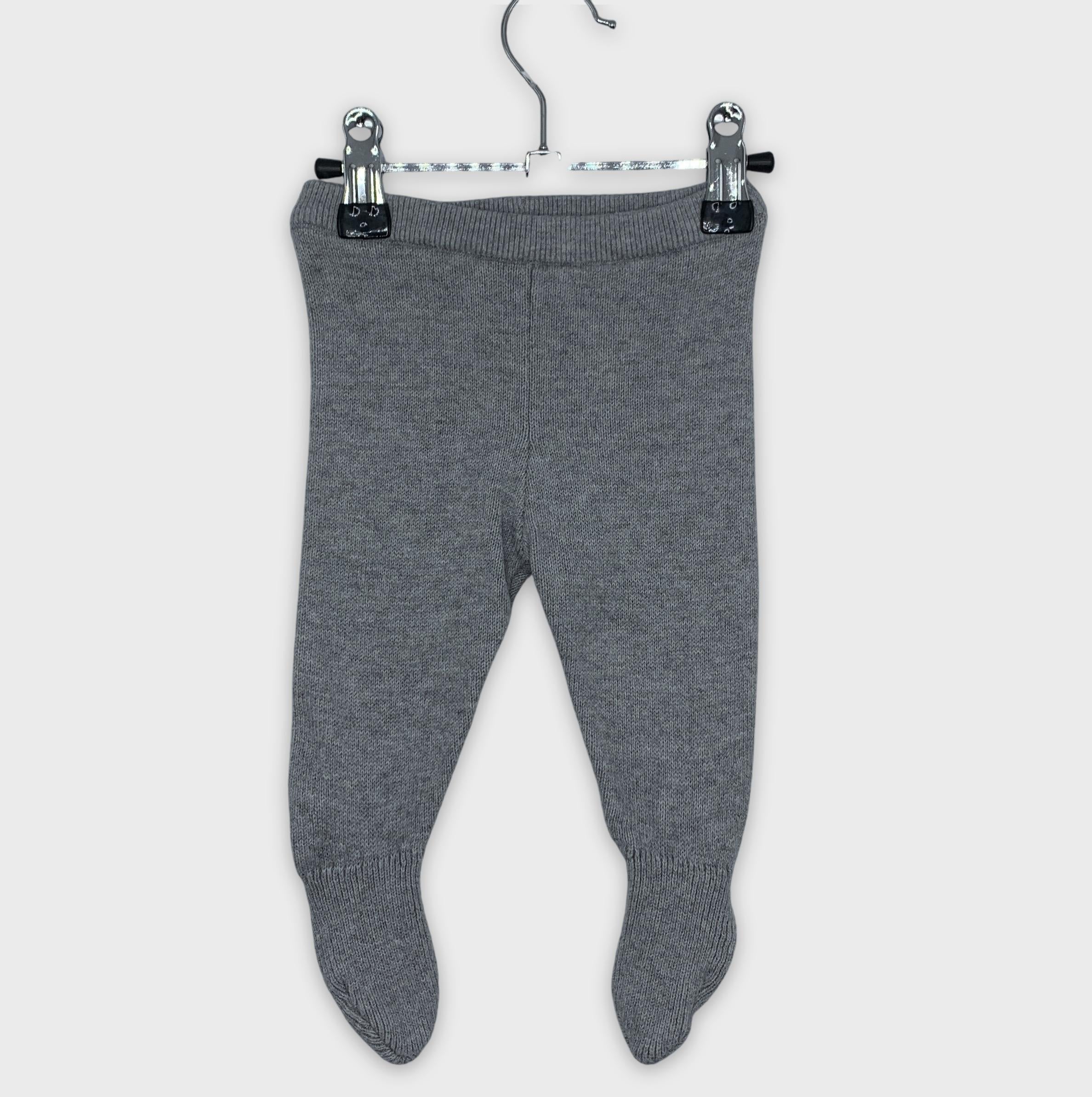 0-Pantalon Jacadi gris en maille pour bébé 👶