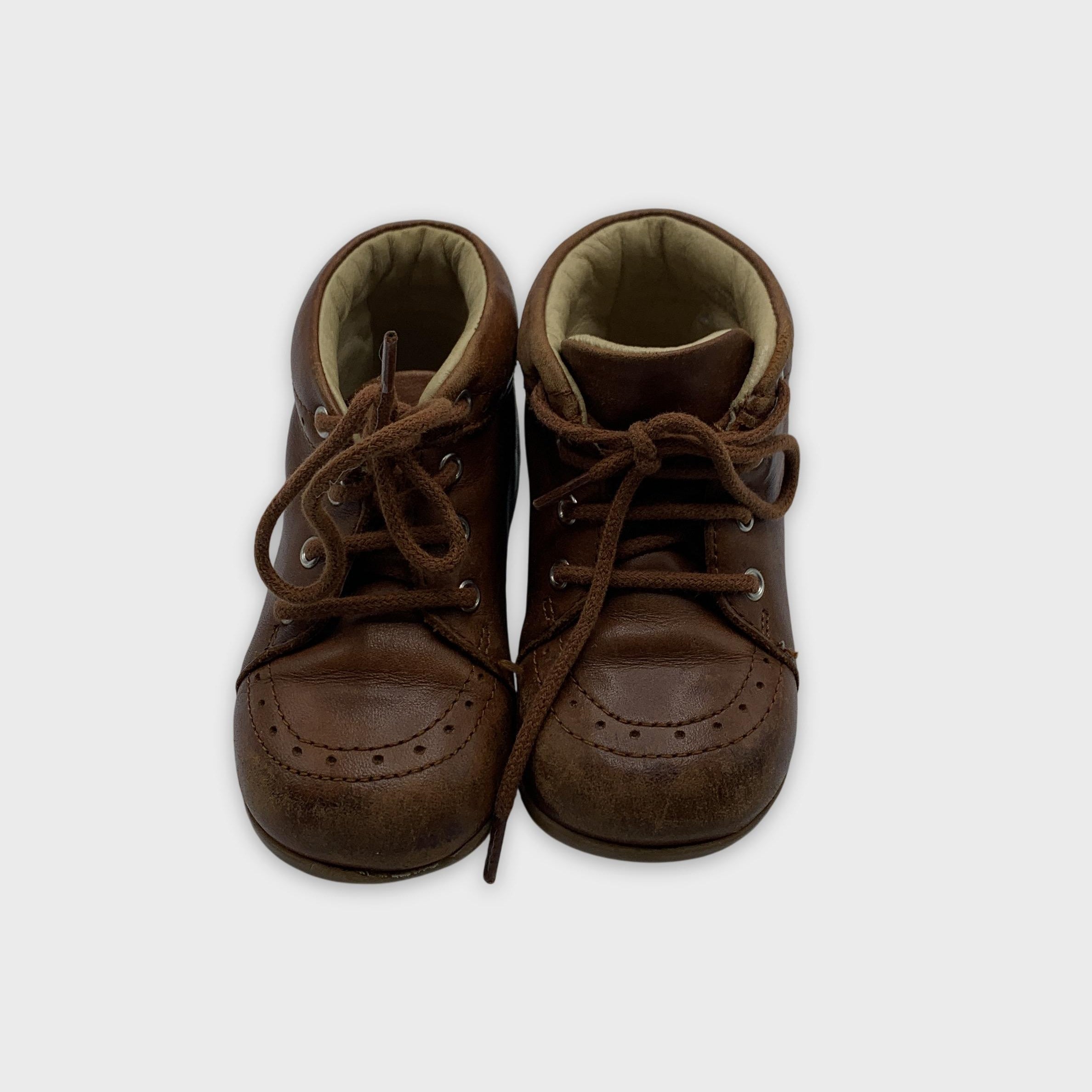 0-Chaussures Jacadi Paris, bottines en cuir marron pointure 21