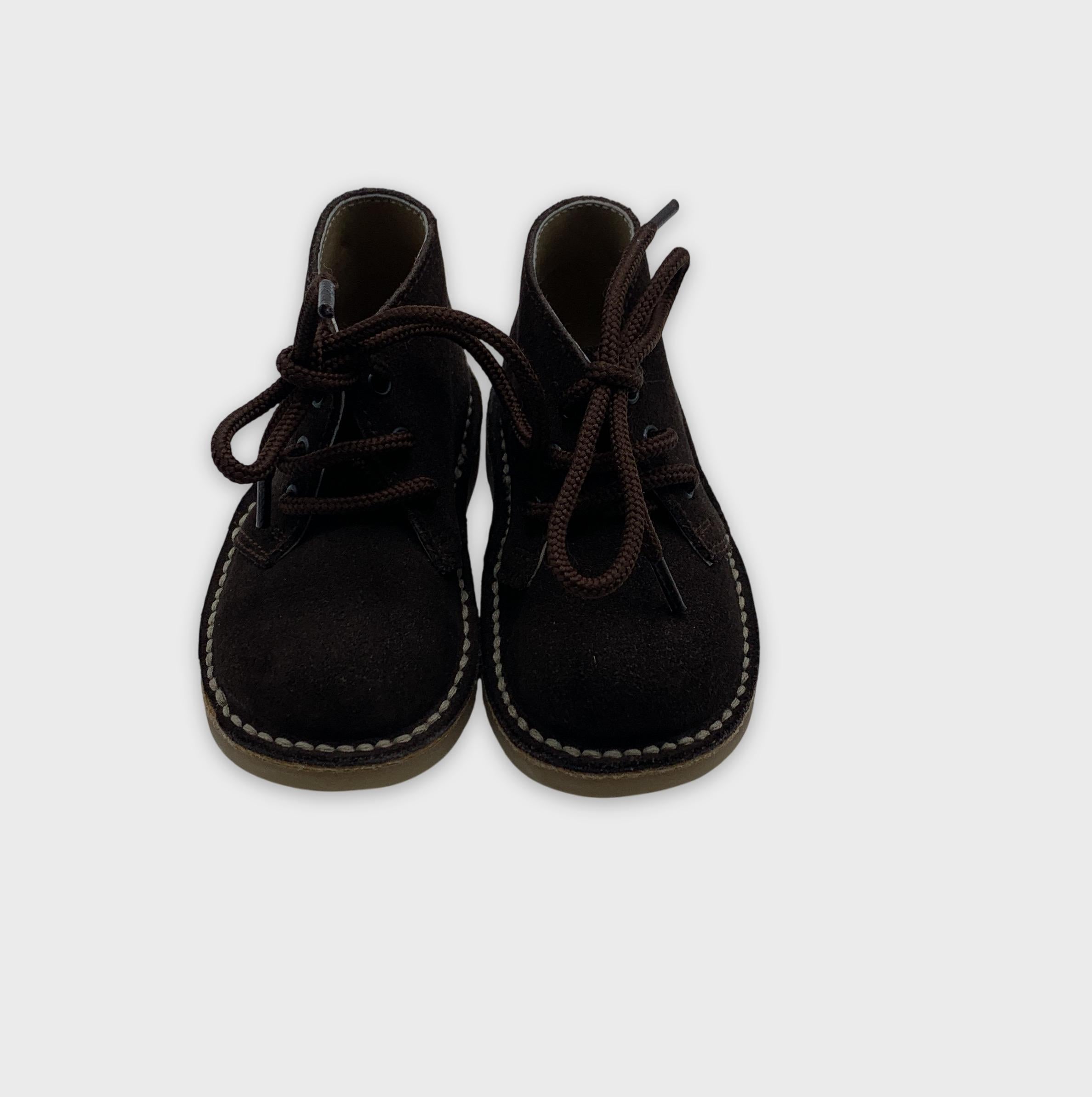 0-Chaussures enfant en daim marron pointure 21 👧