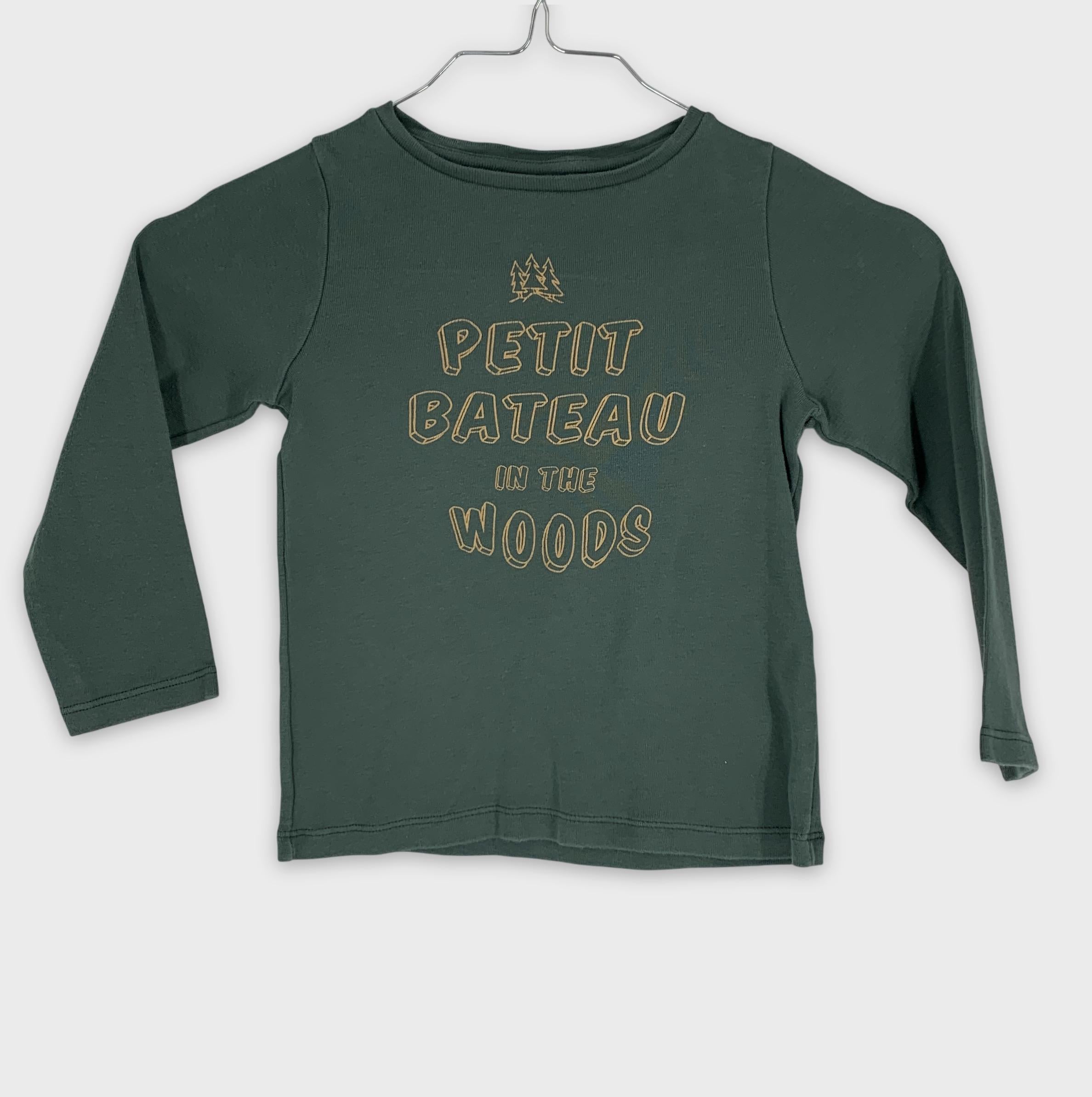 0-T-shirt manches longues Petit Bateau ⛵, modèle In the Woods