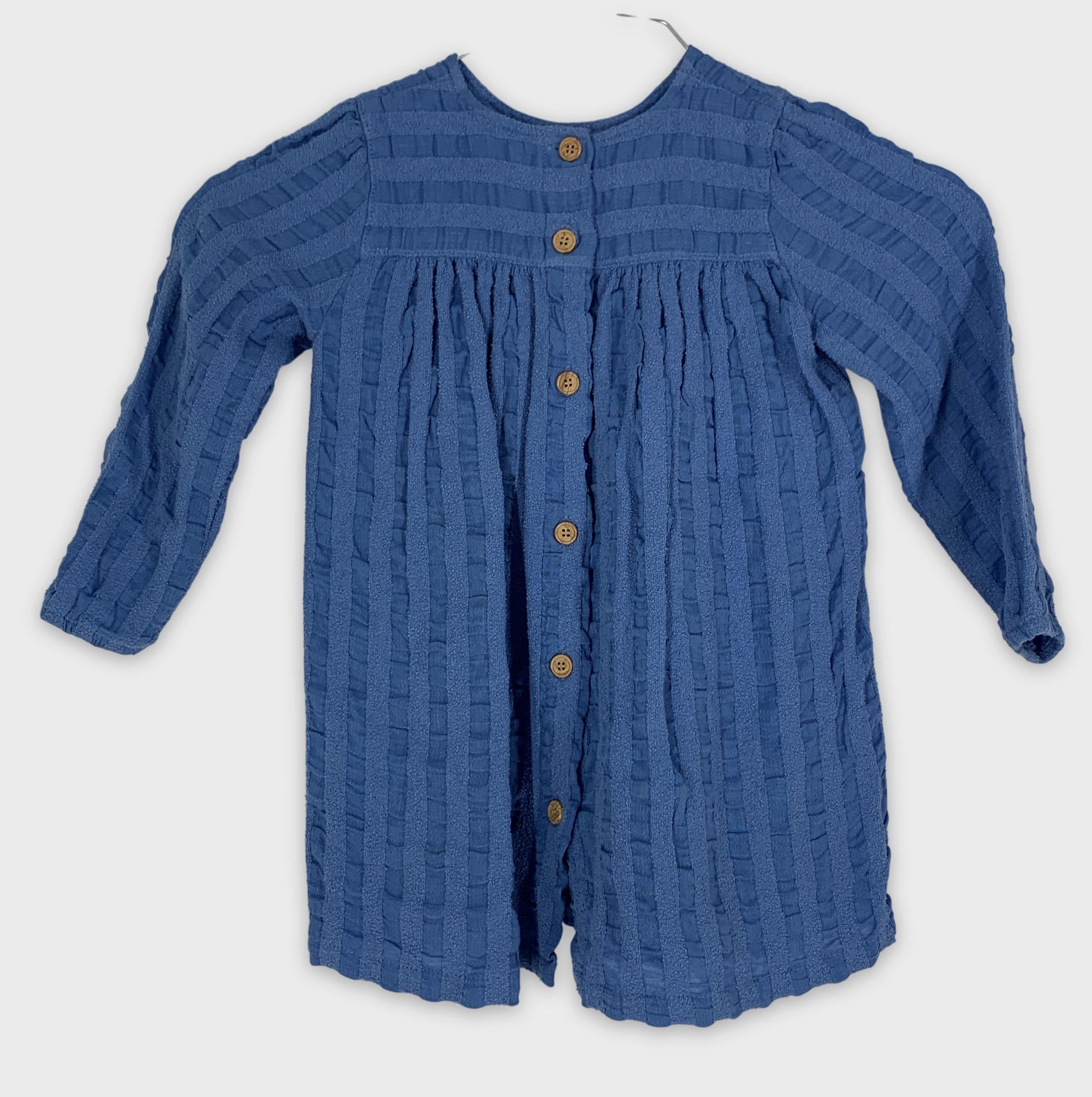 0-P'TIT FILOU, Chemise boutonnée texturée bleu 👕