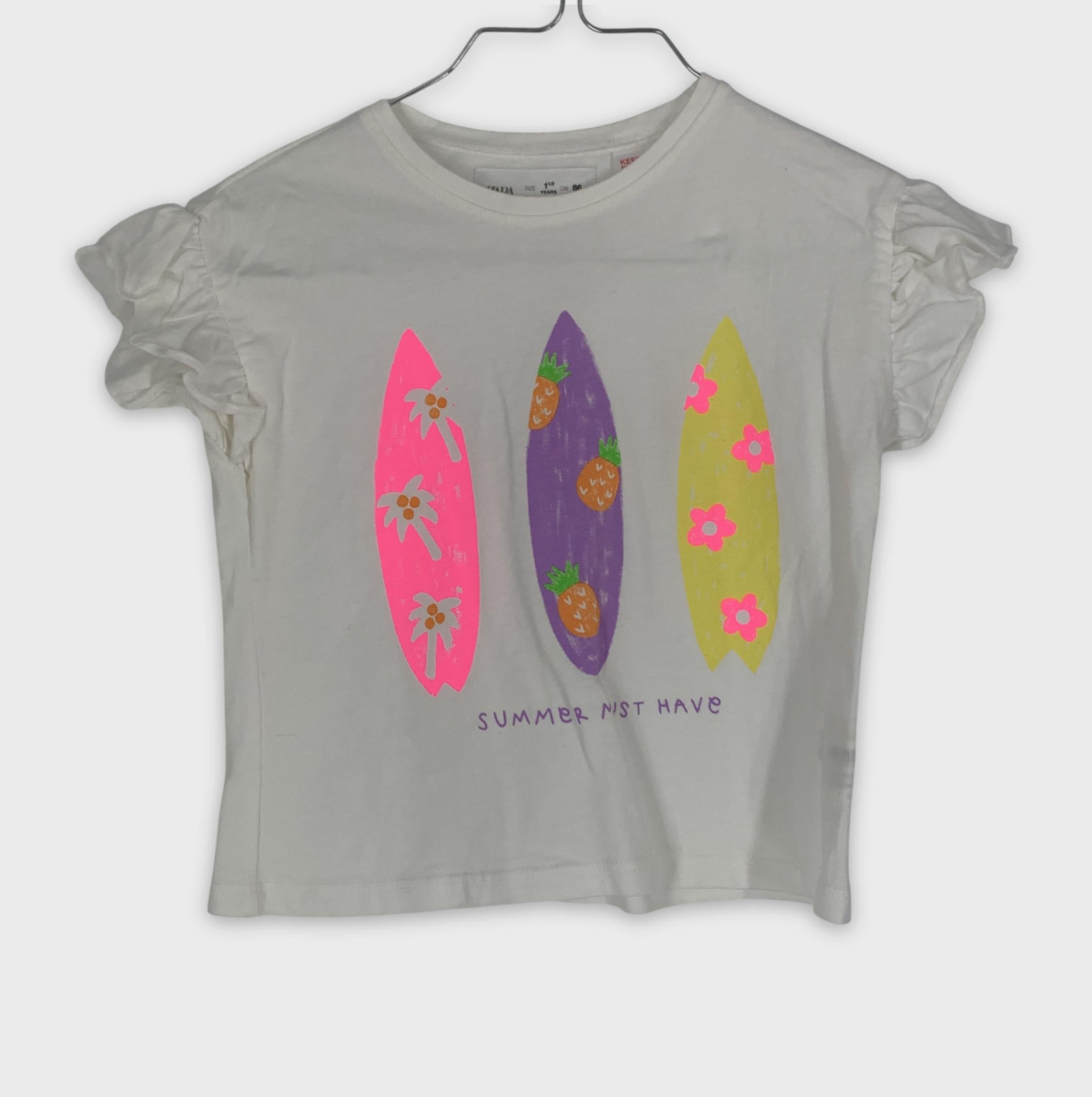 0-T-shirt Zara, motif planches de surf 🏄♀️🌴