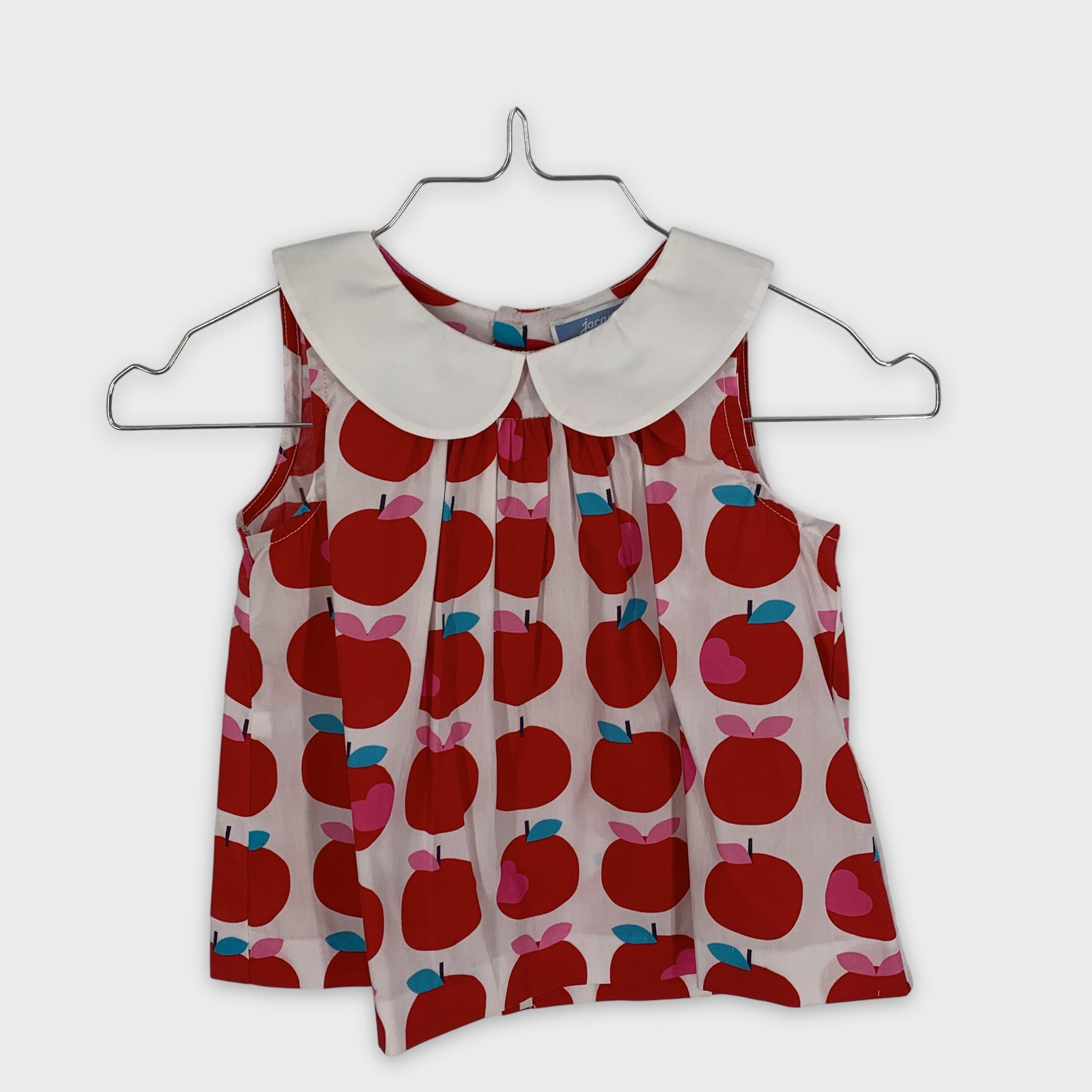 0-Jacadi 🍎 Robe à motif pommes et col Claudine