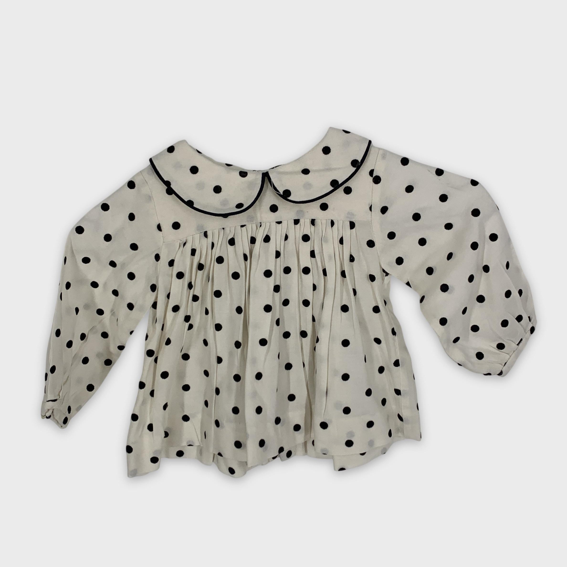 0-Robe Jacadi Paris à pois ⚪⚫, 6 mois