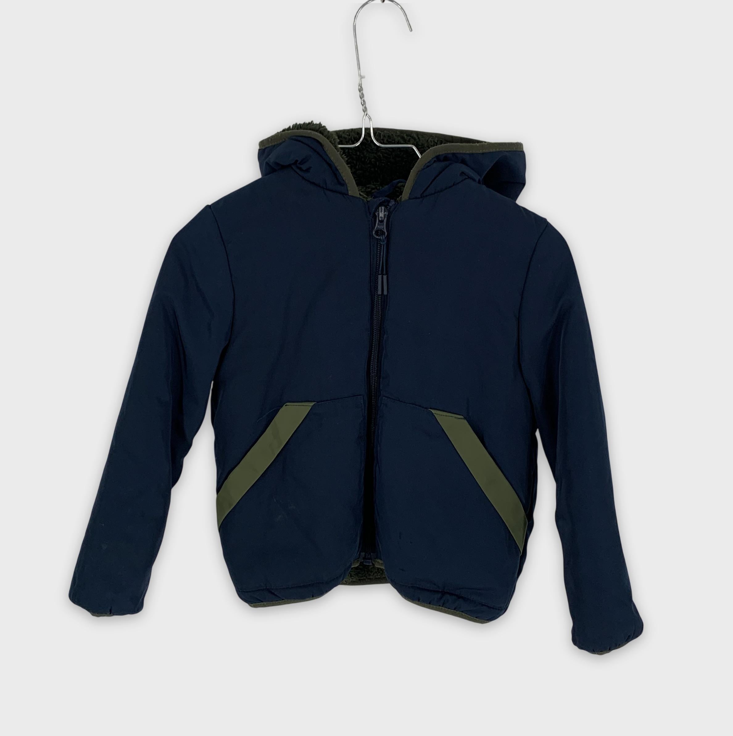 0-Veste d'hiver Monoprix Kids, taille 4 ans, bleu marine et vert olive
