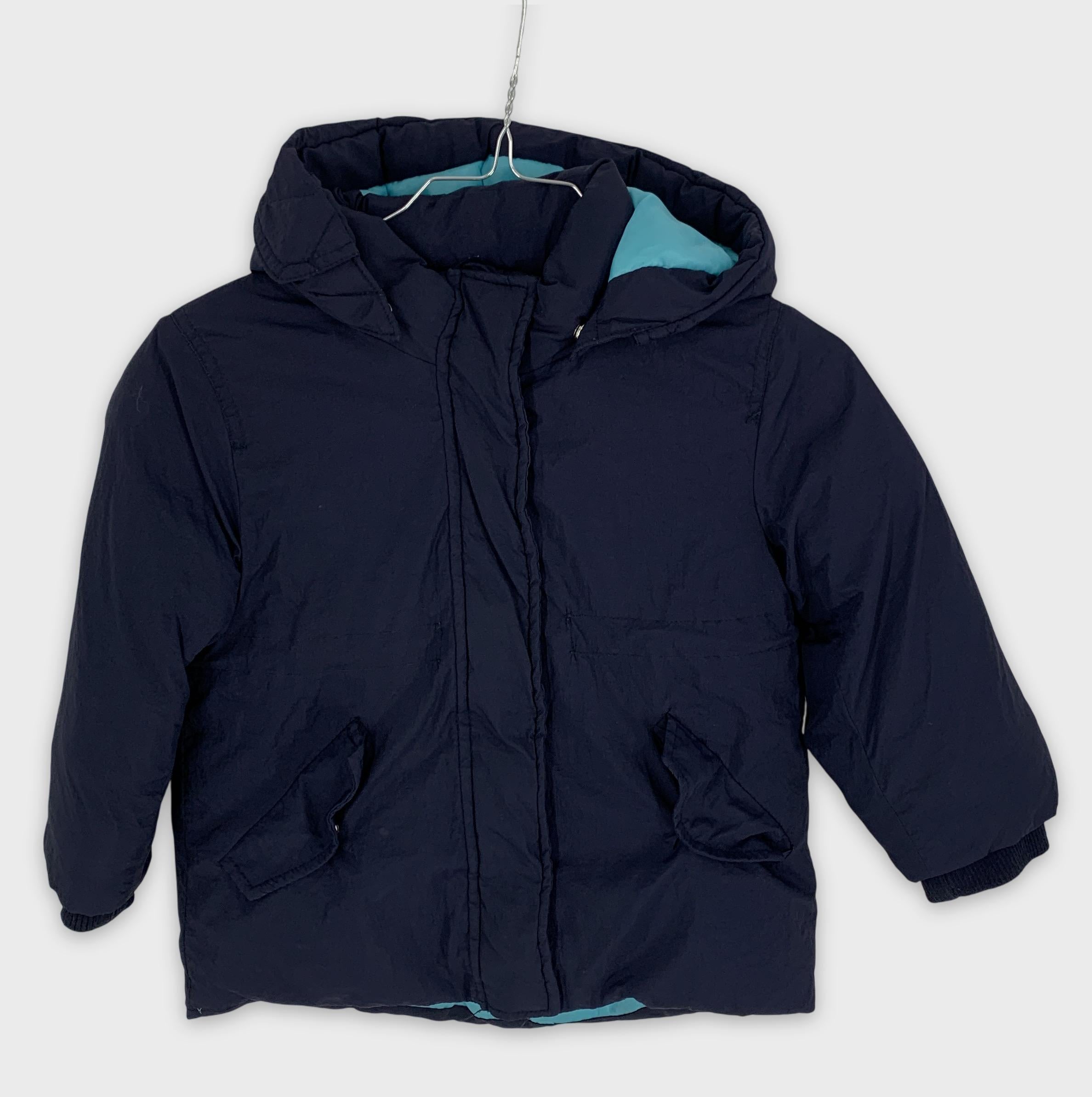 0-H&M 🧥 Doudoune enfant bleu marine et turquoise