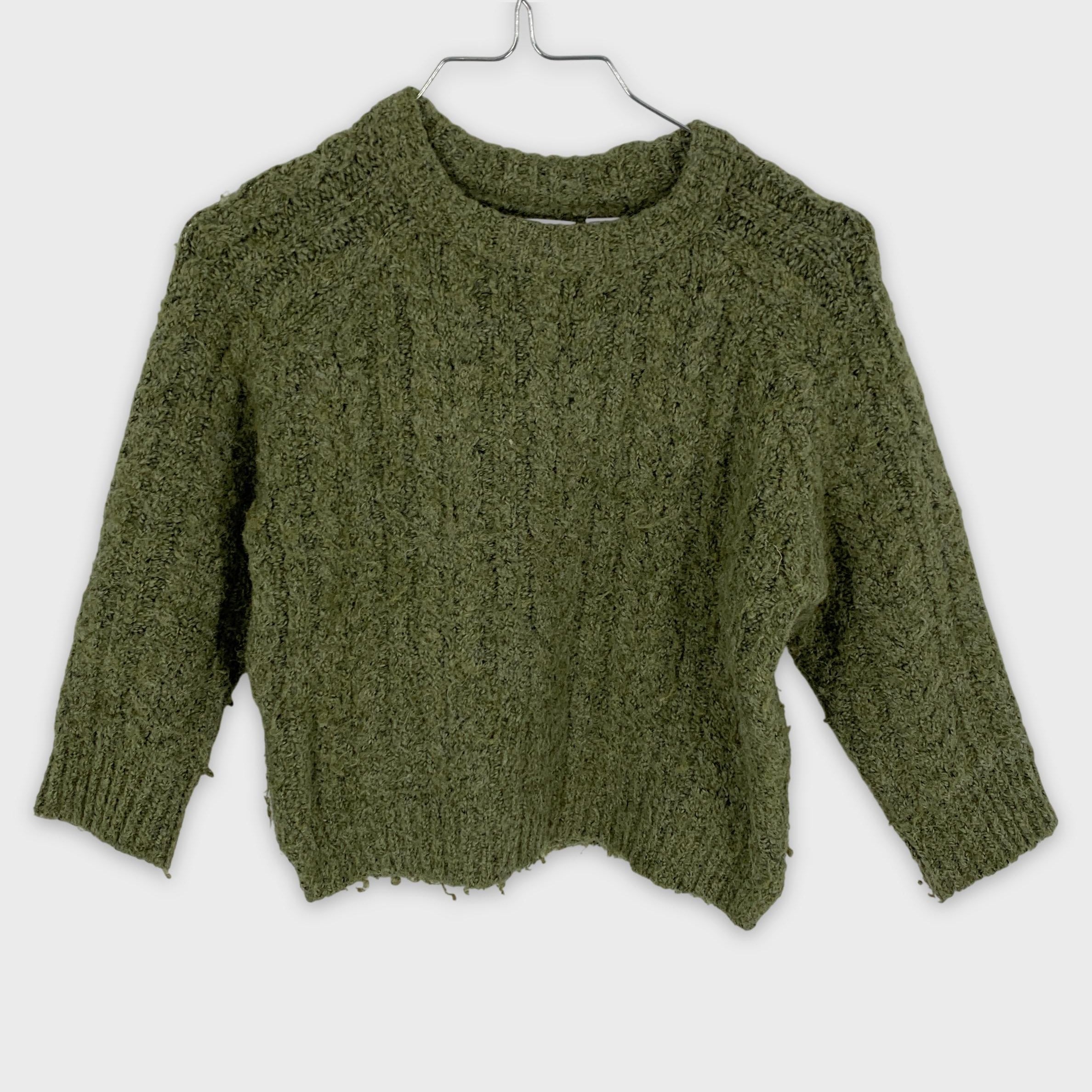 0-Pull Zara, taille 3-4 ans, couleur vert olive 🧽