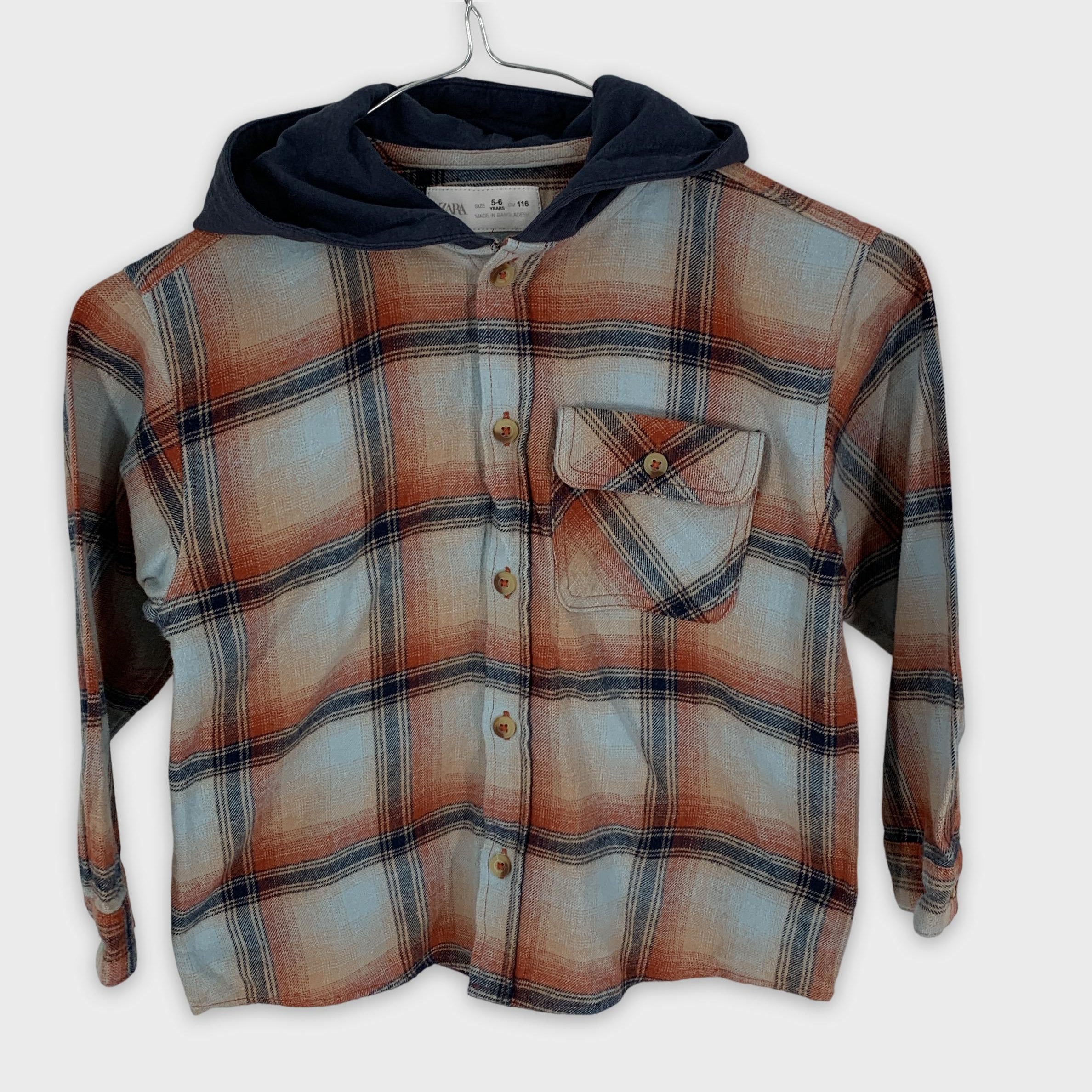 0-Chemise à carreaux ZARA avec capuche 👕