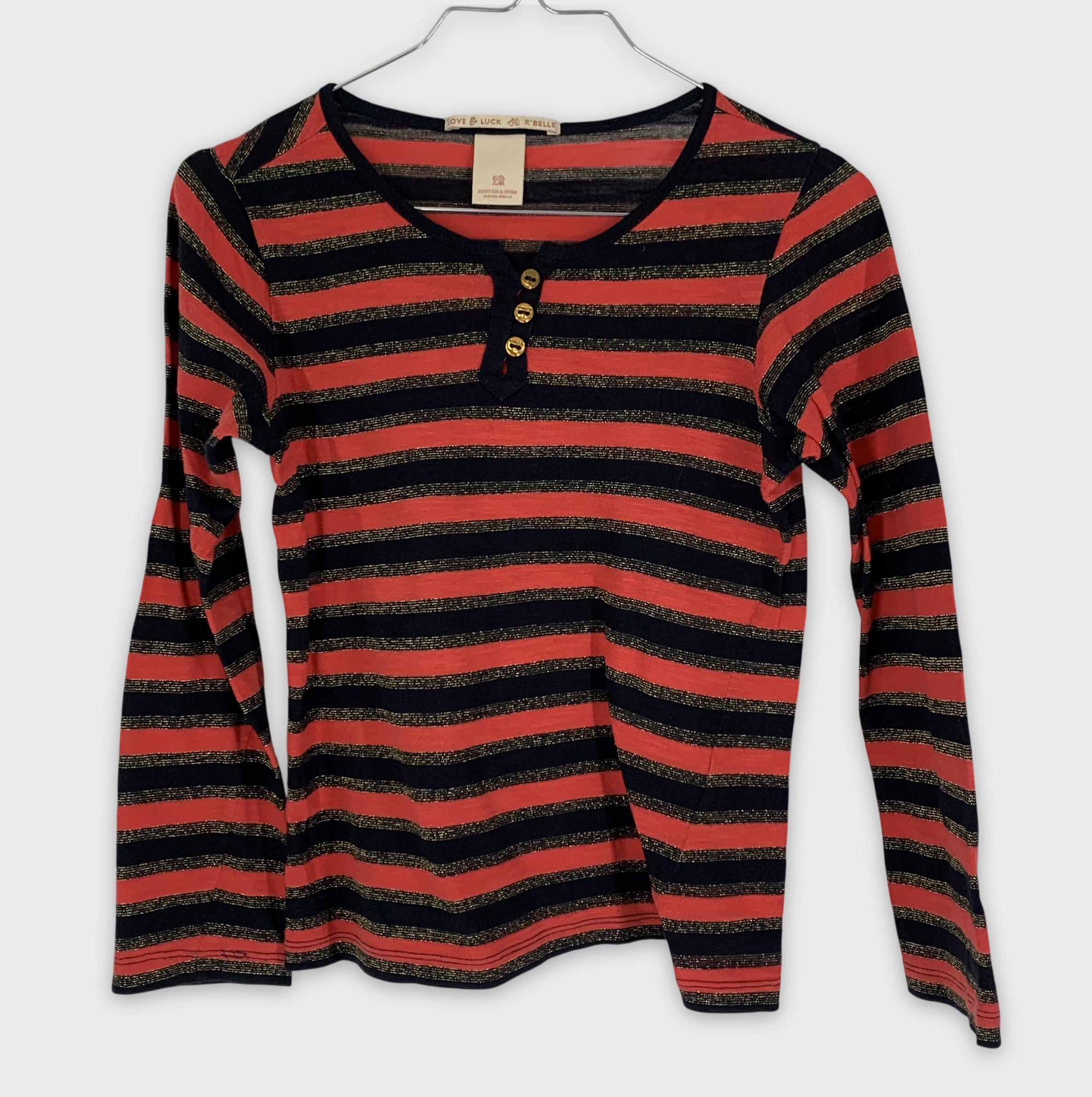 0-T-shirt rayé manches longues Scotch&Soda ✨