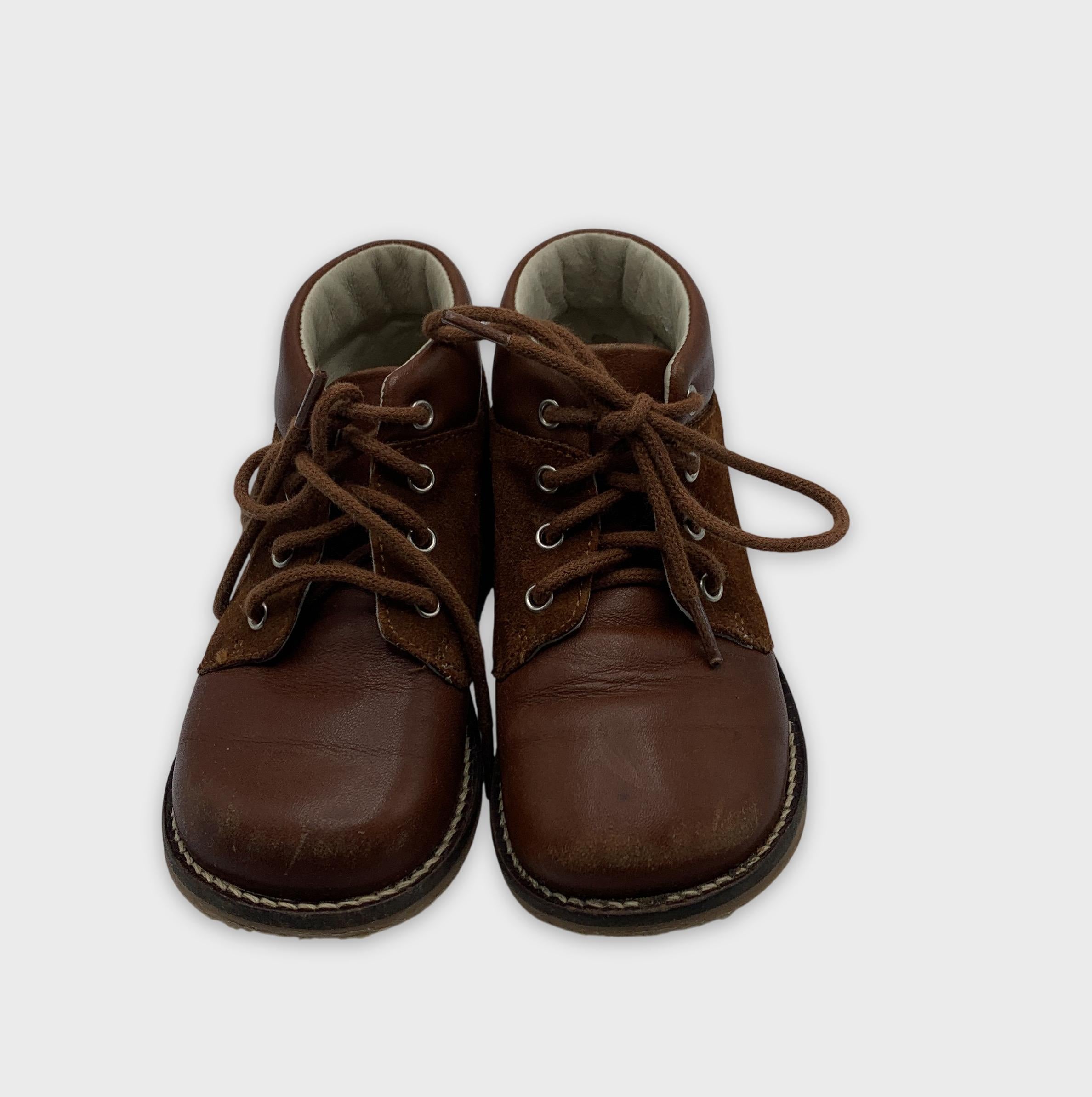 0-Jacadi 👞 Bottines en cuir marron taille 23