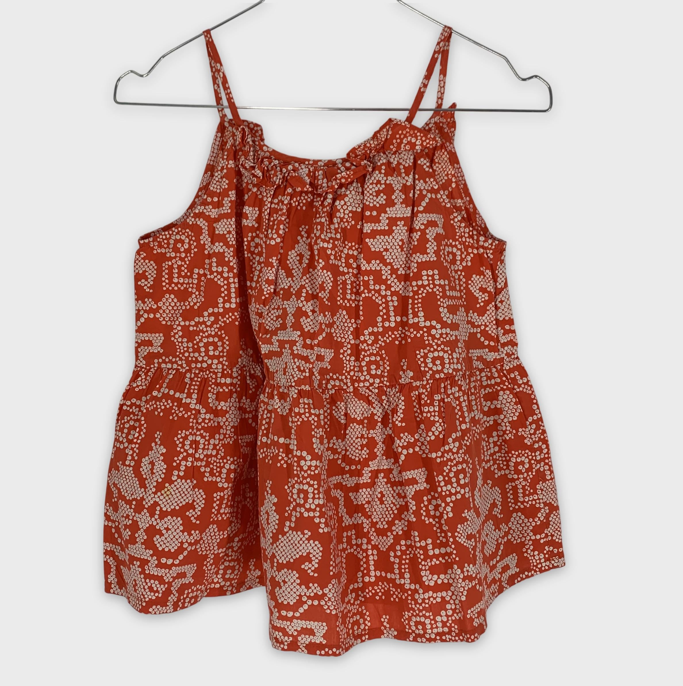 0-Rhapsody Robe d'été orange à pois 🏵️