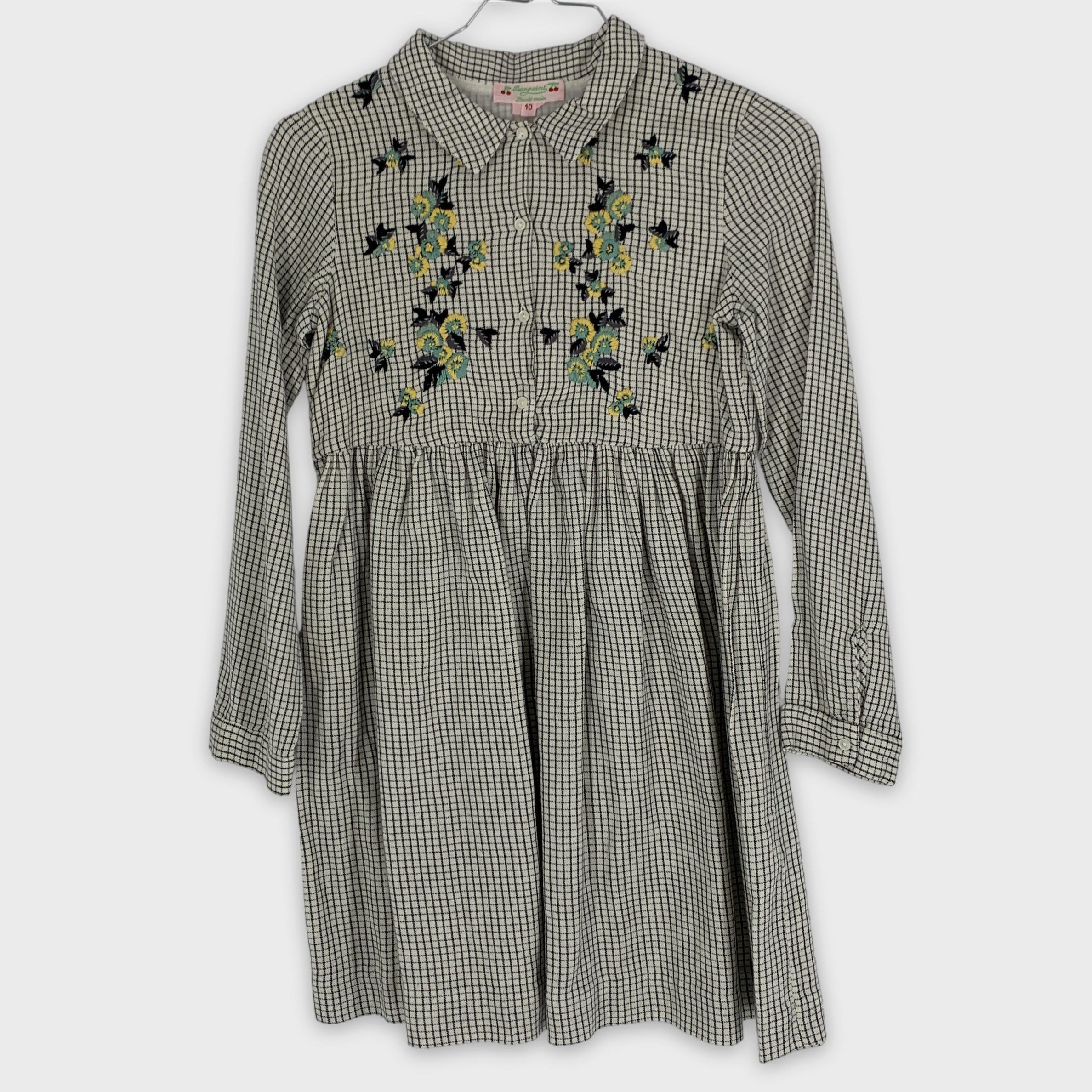 0-Robe Bonpoint à carreaux et broderies florales 🌸