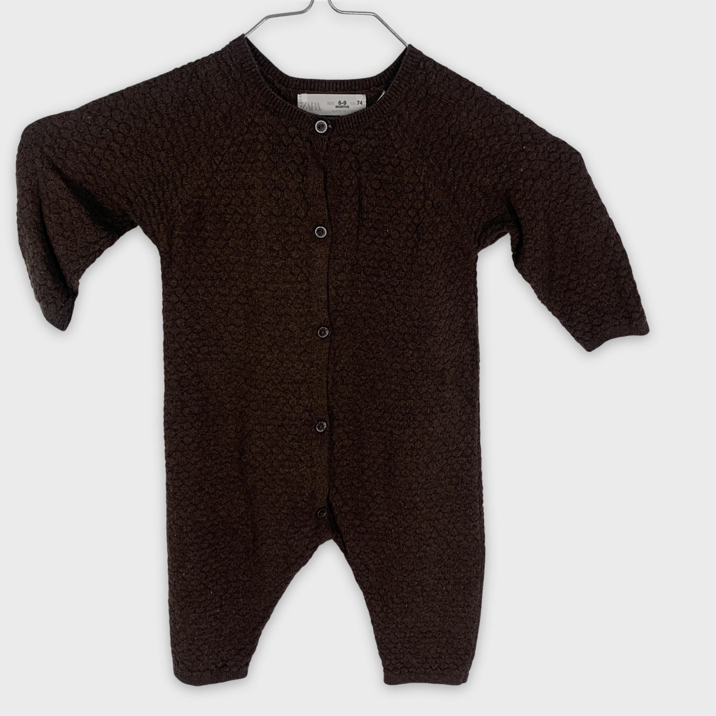0-Cardigan Zara marron texturé 🧸
