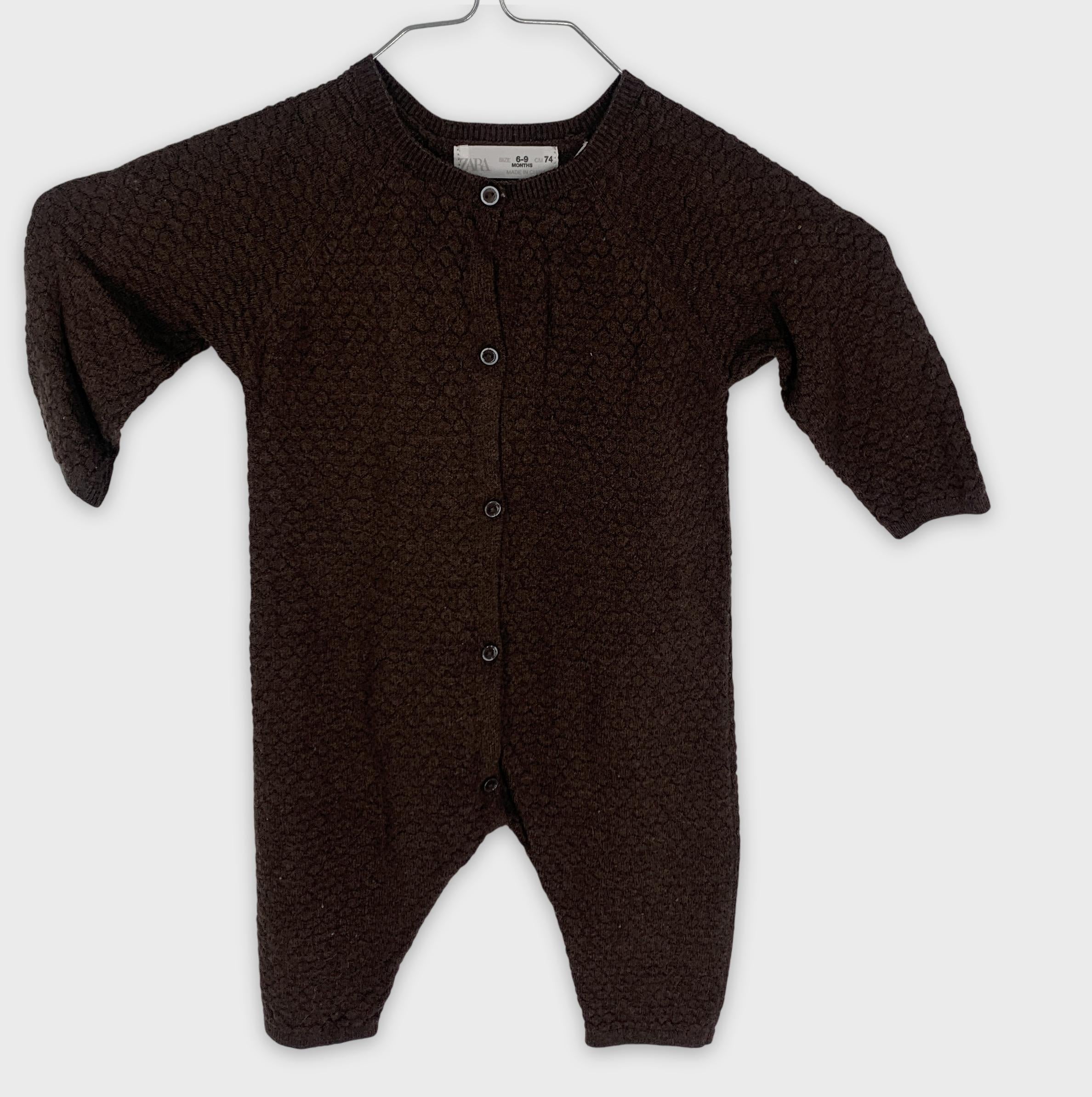 0-Cardigan Zara marron texturé 🧸
