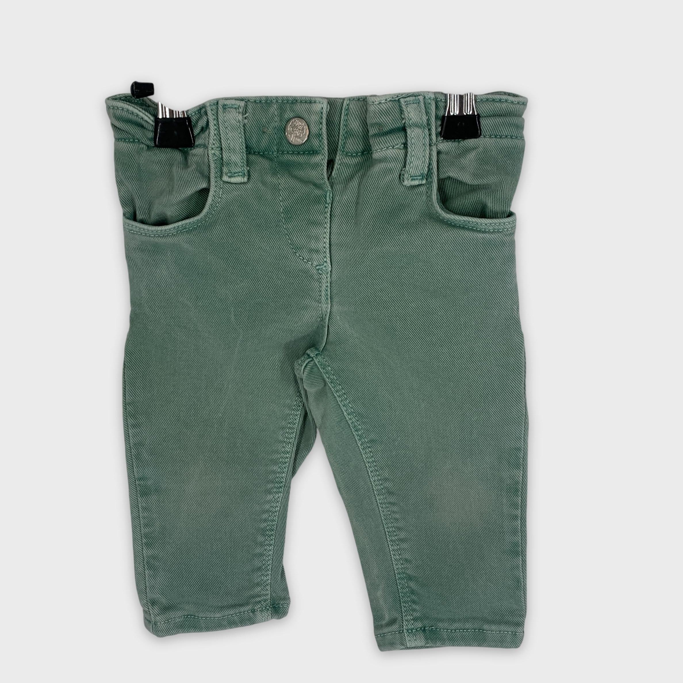 0-Buissonnière Babies 👖 Pantalon vert clair bébé