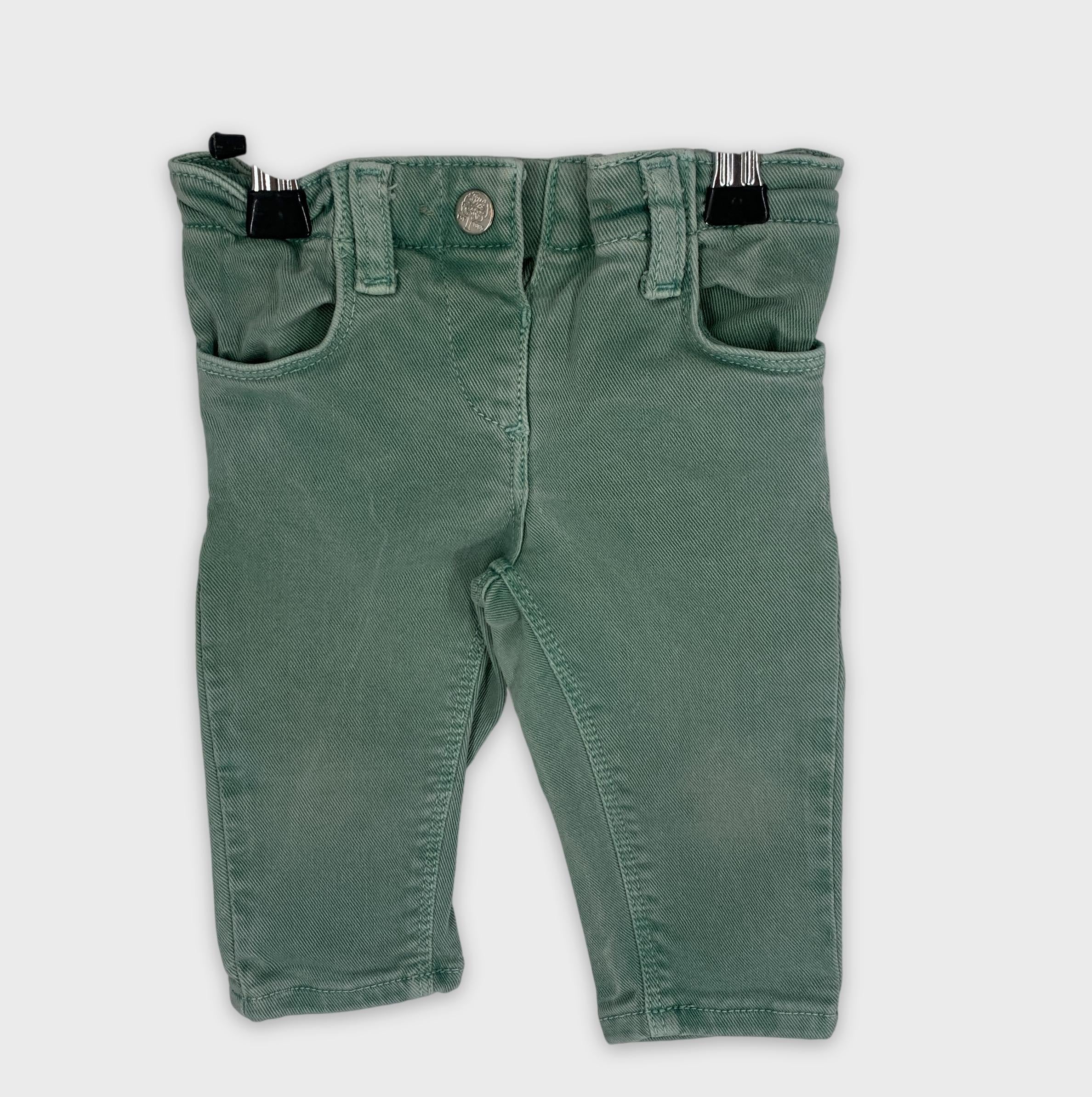 0-Buissonnière Babies 👖 Pantalon vert clair bébé